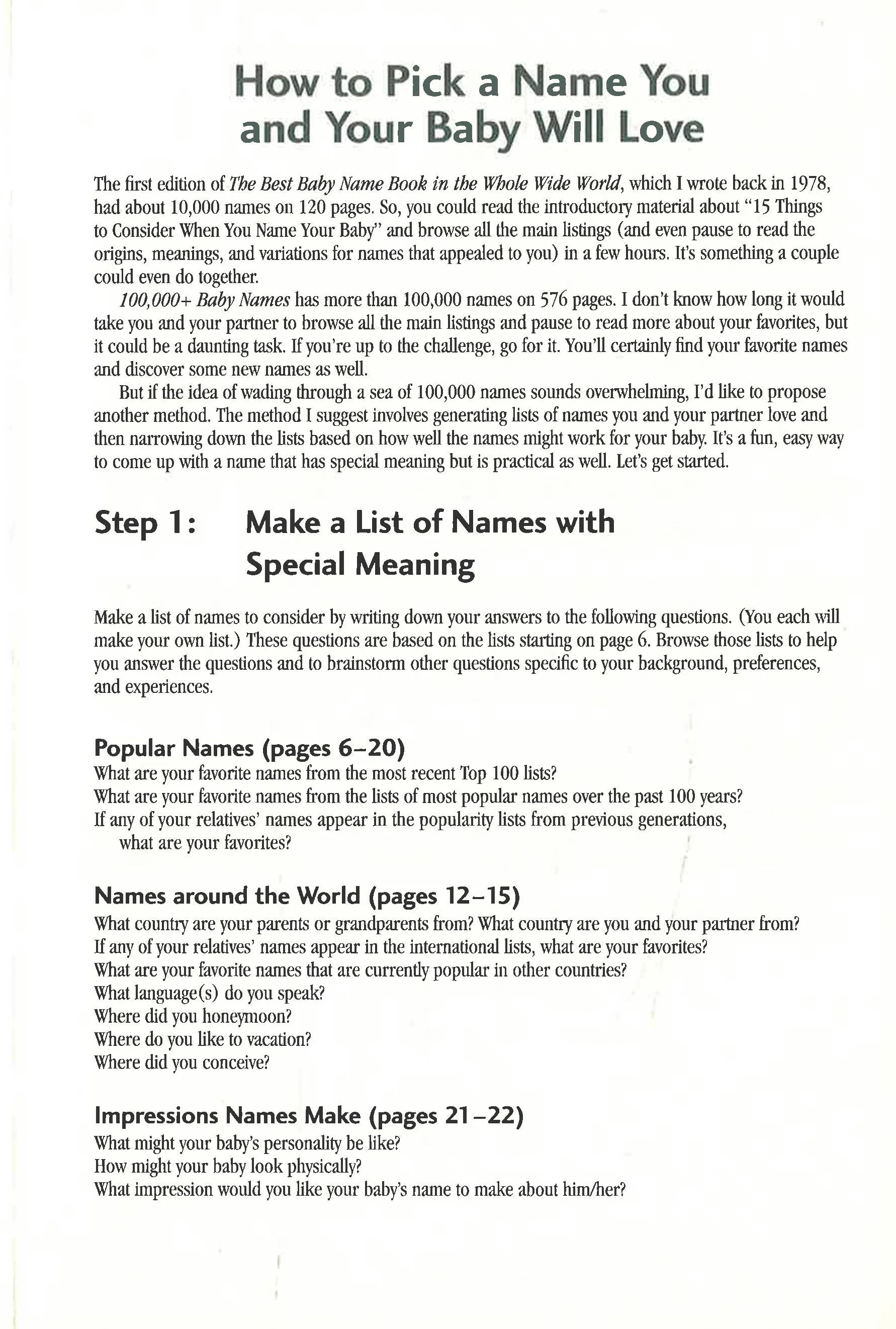 100,000  Baby Names: The Most Helpful, Complete, & Up-To-Date Name Book
