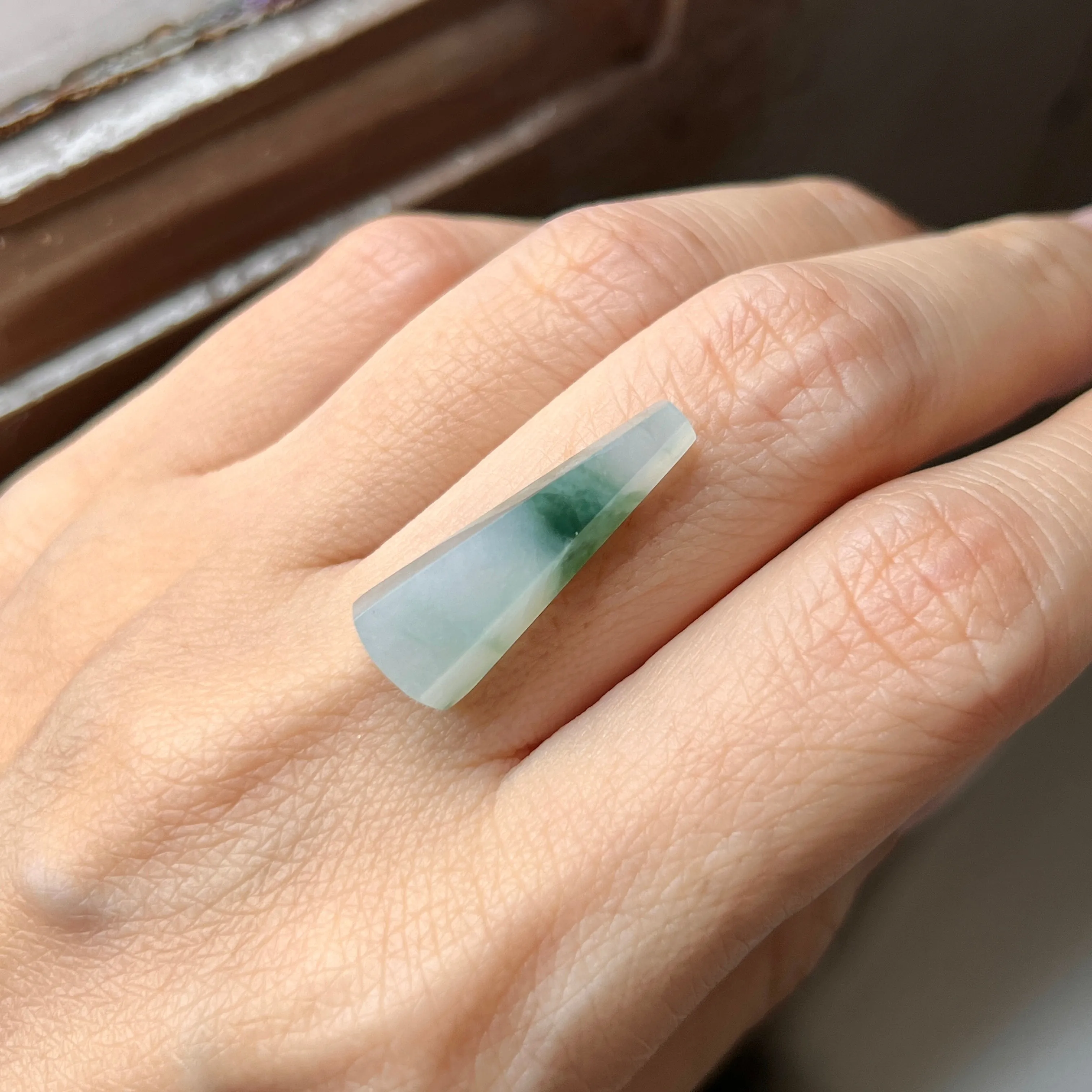 9.55cts A-Grade Natural Floral Triangle Jadeite No.130429