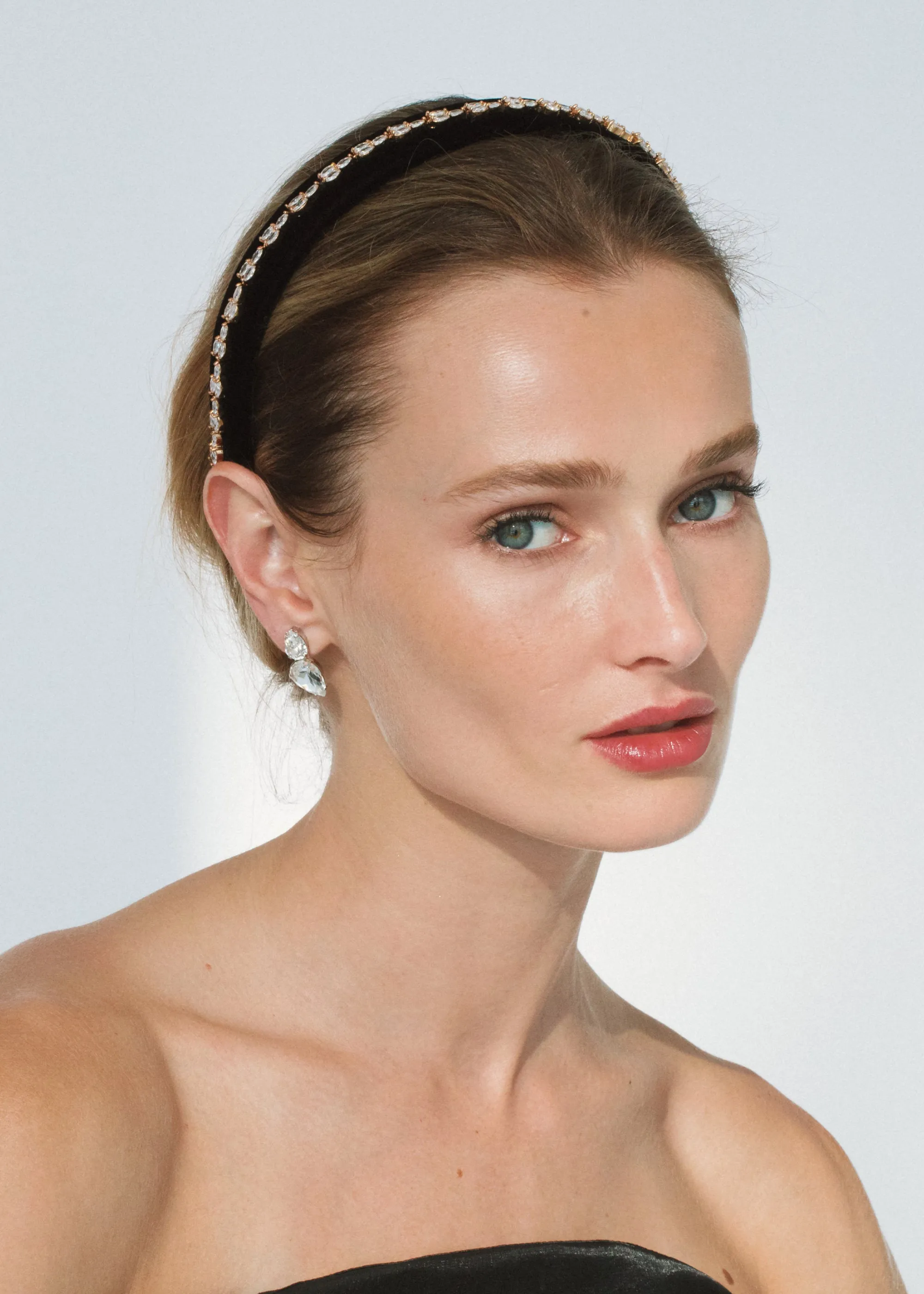 Adelina Headband -- Black Crystal