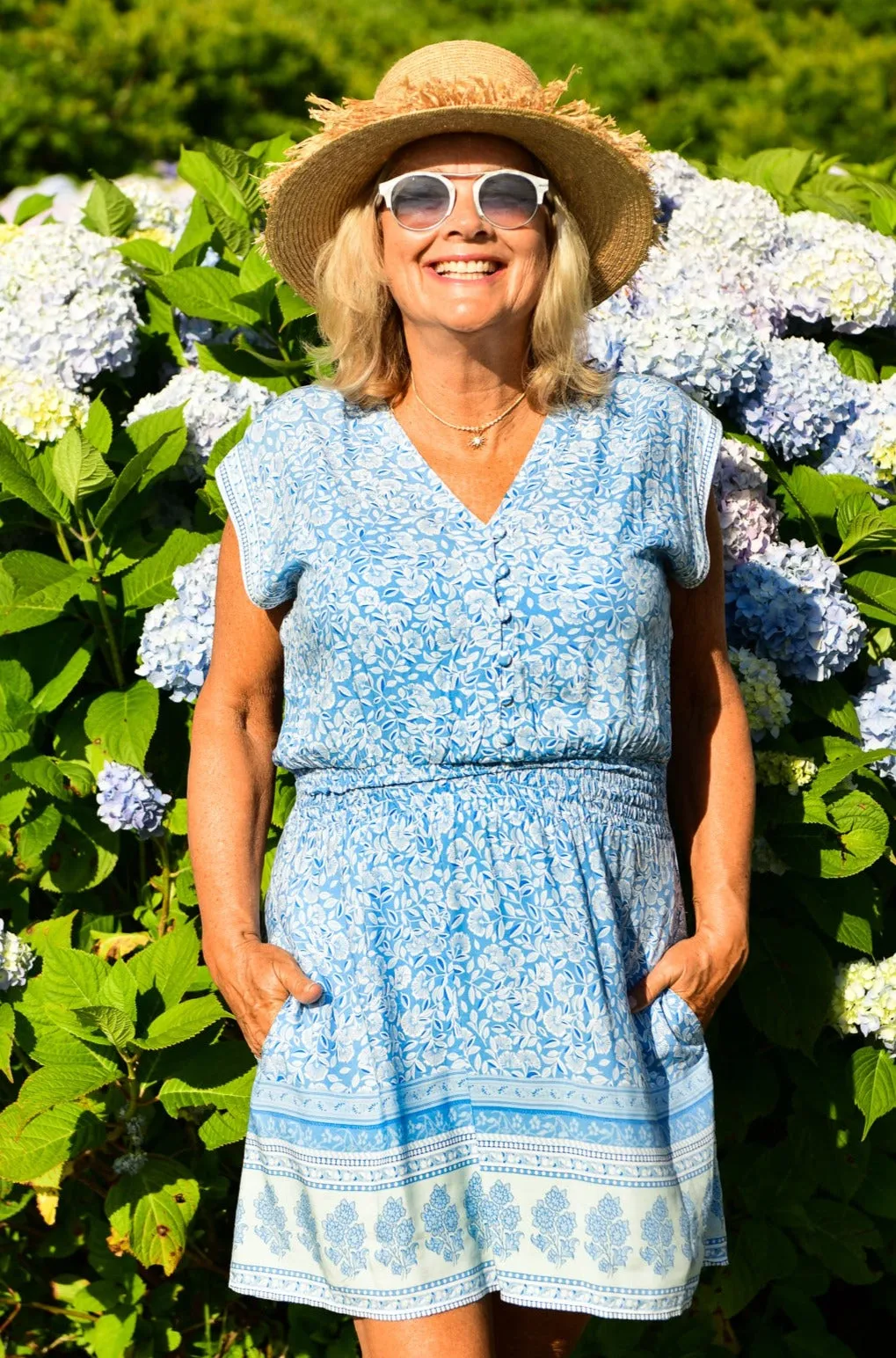 Anna Dress / Sky Blue Floral