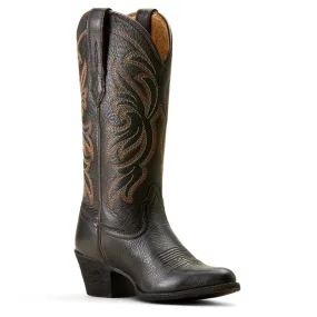 Ariat Women's Heritage Black Deertan Stretchfit J Toe Western Boots 10051050
