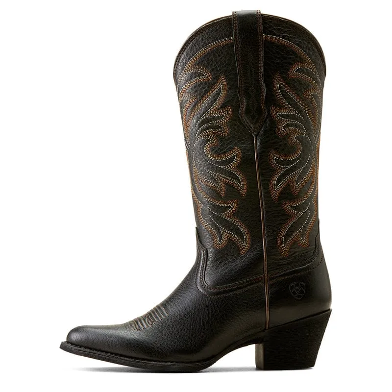 Ariat Women's Heritage Black Deertan Stretchfit J Toe Western Boots 10051050