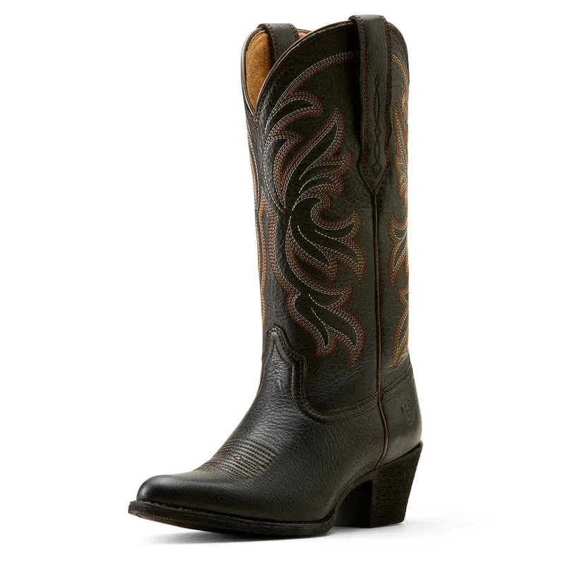 Ariat Women's Heritage Black Deertan Stretchfit J Toe Western Boots 10051050