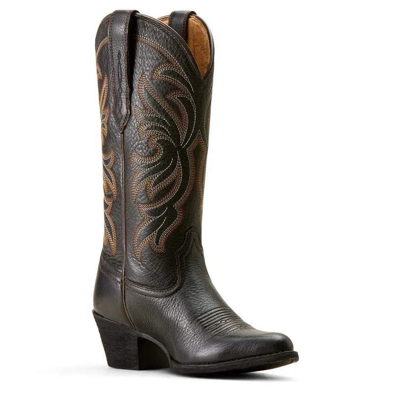Ariat Women's Heritage Black Deertan Stretchfit J Toe Western Boots 10051050