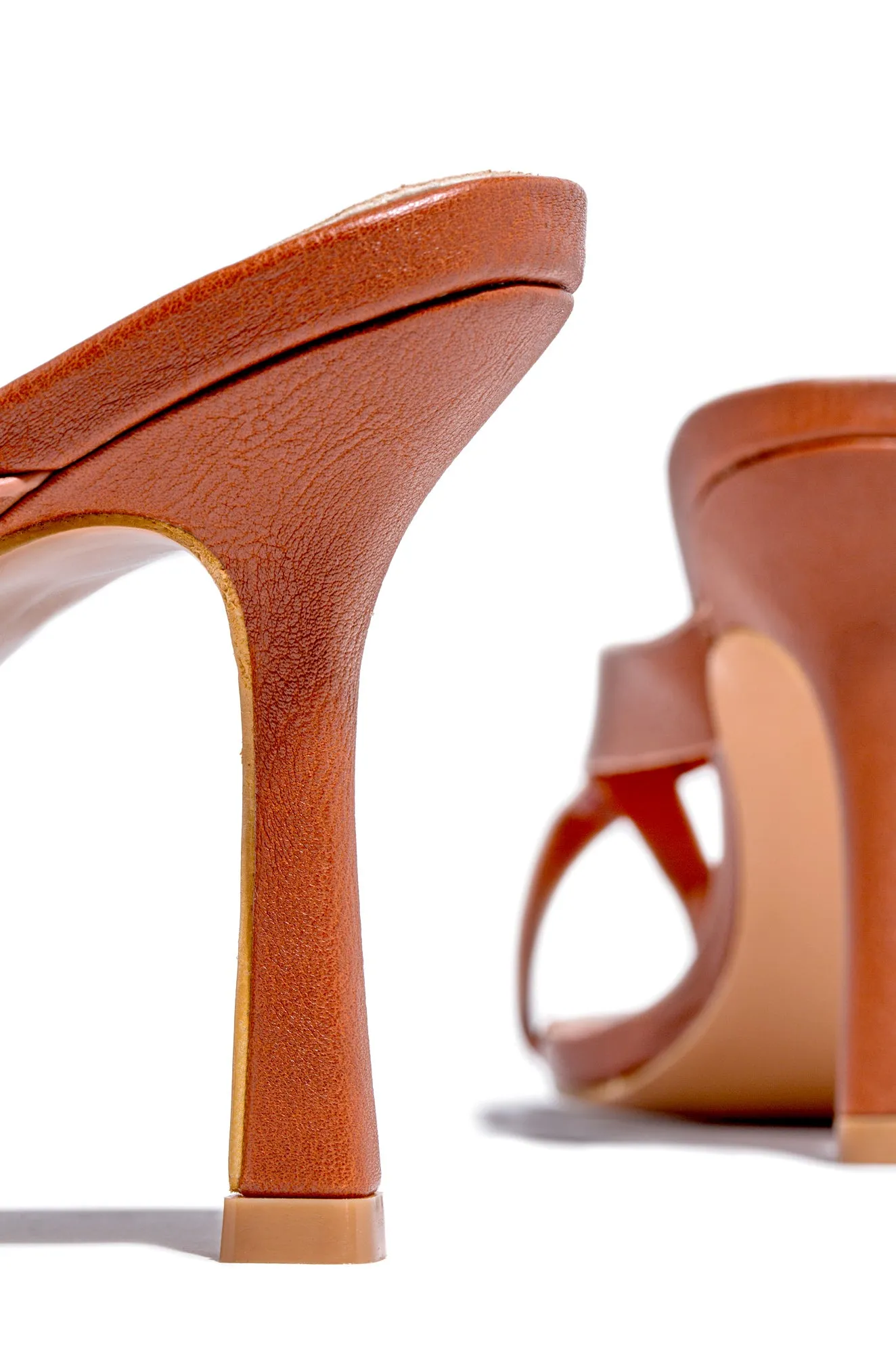 Armani Mid Heel Mules - Cognac