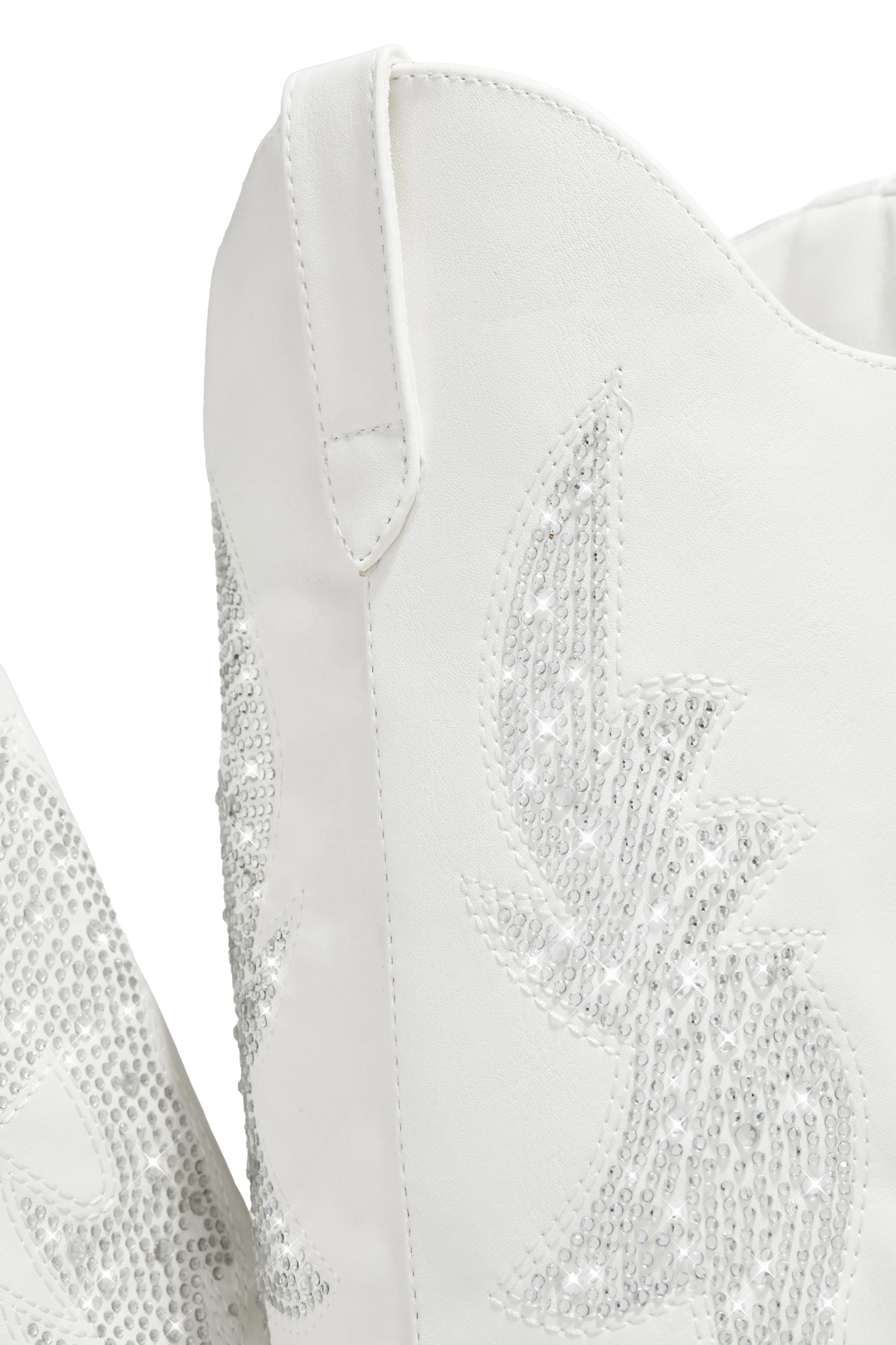 Austin Embellished Cowgirl Boots - White