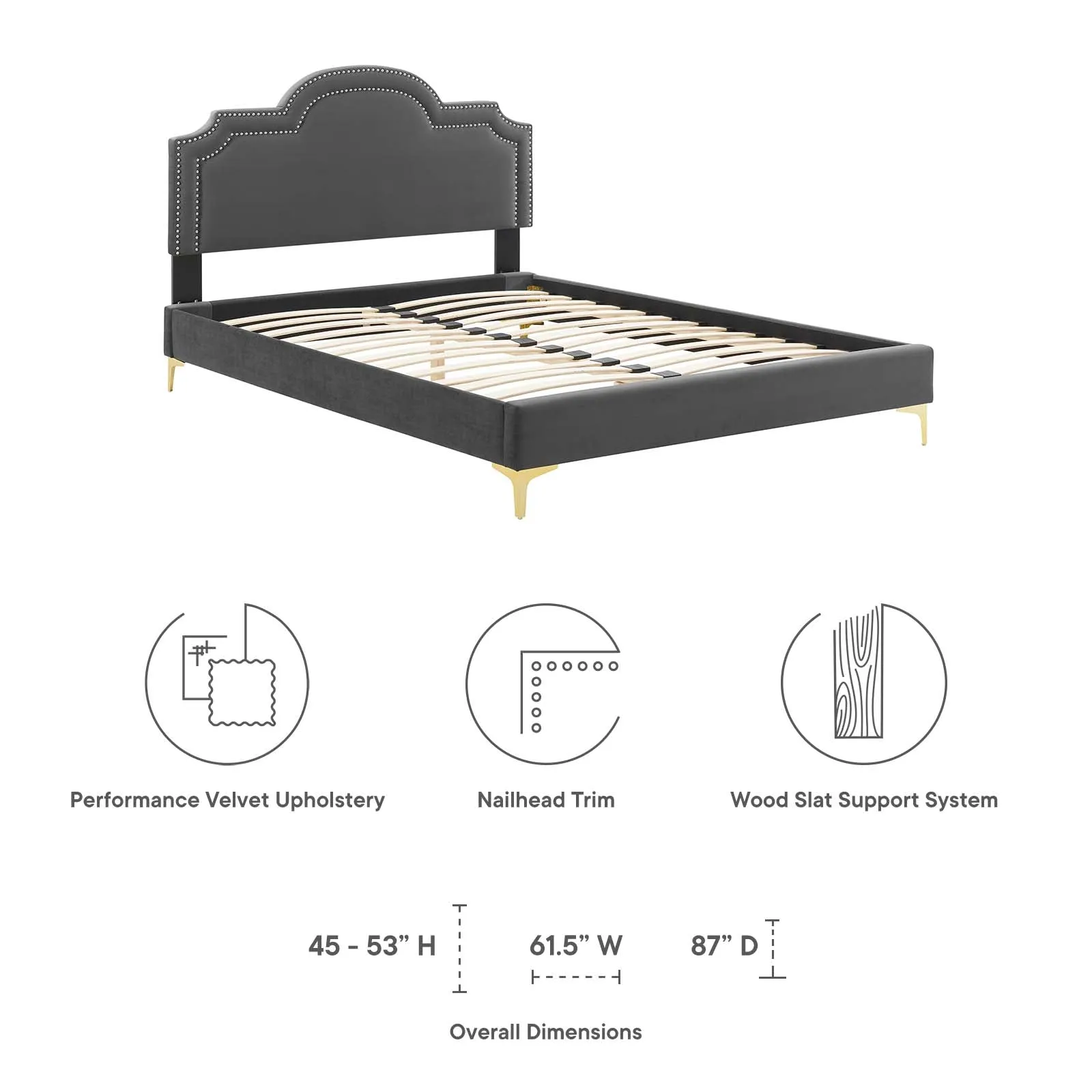 Aviana Performance Velvet Bed by Modway