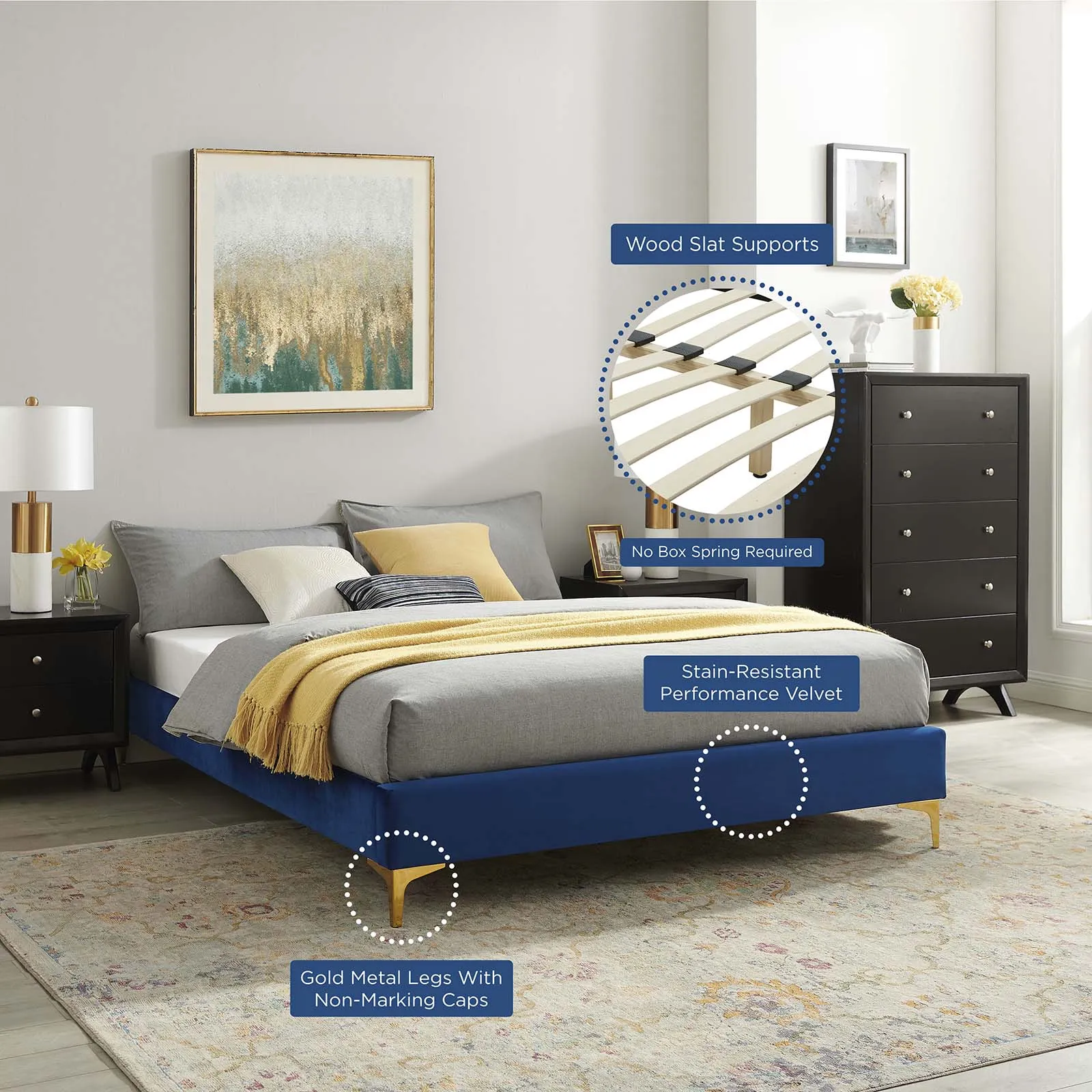 Aviana Performance Velvet Bed by Modway