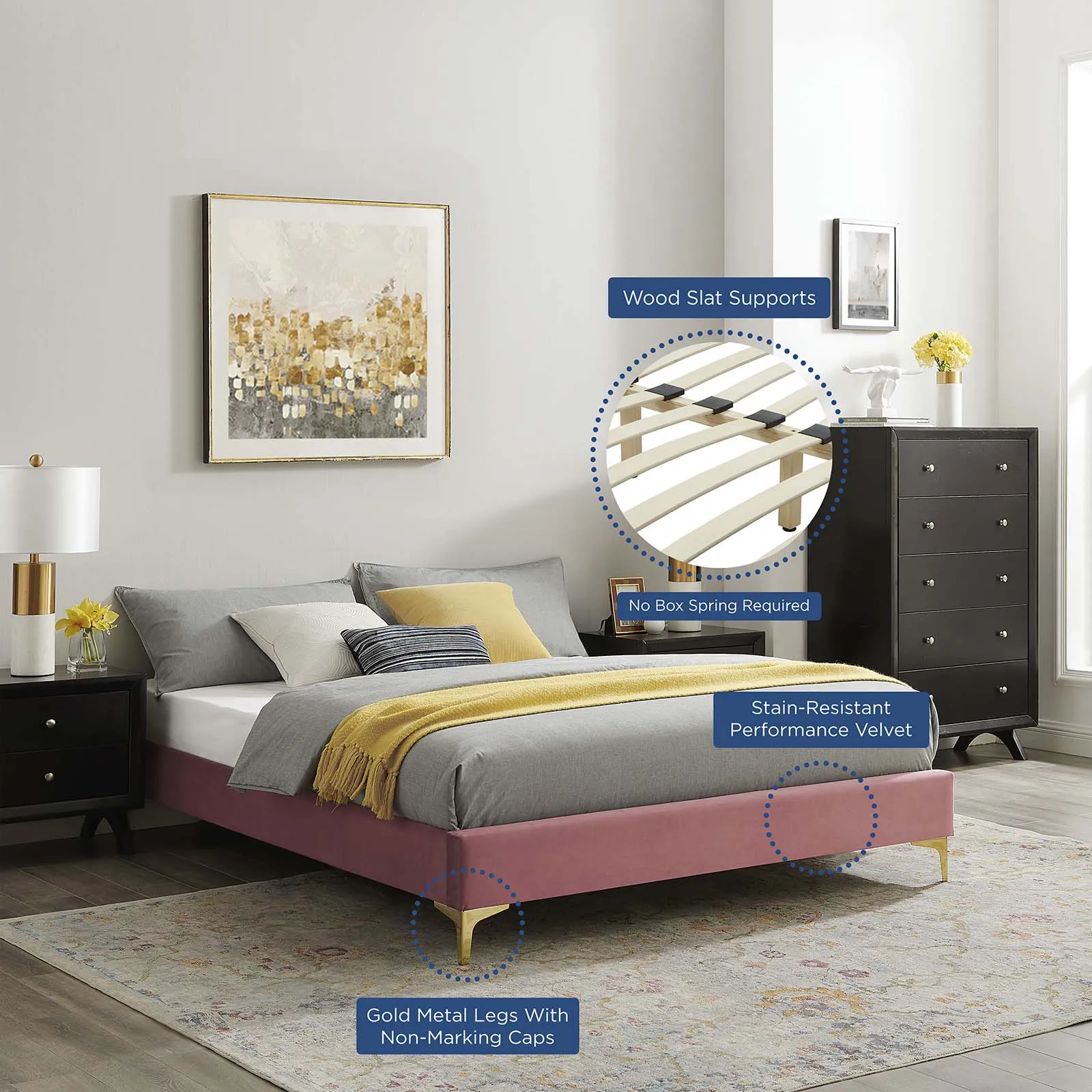 Aviana Performance Velvet Bed by Modway