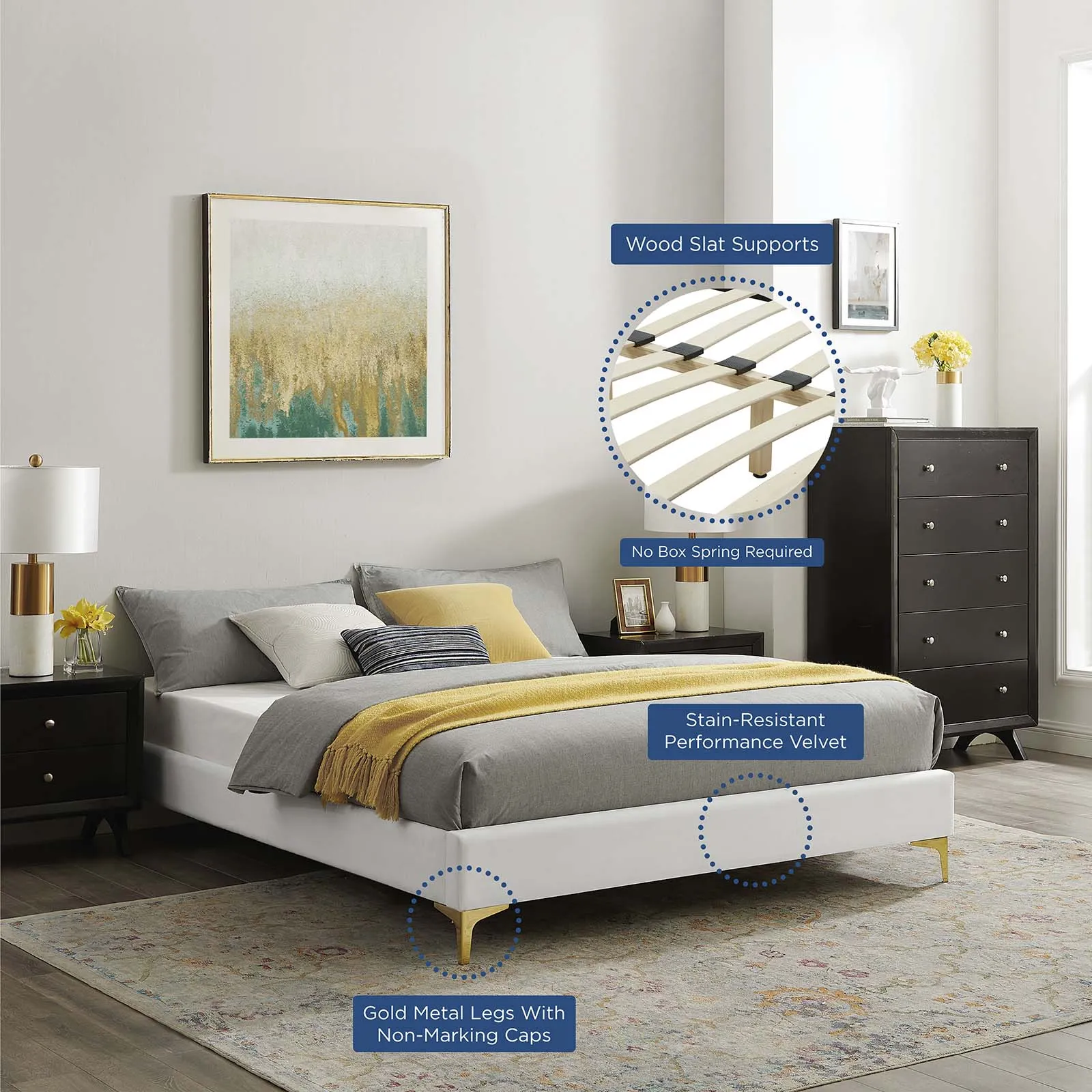 Aviana Performance Velvet Bed by Modway