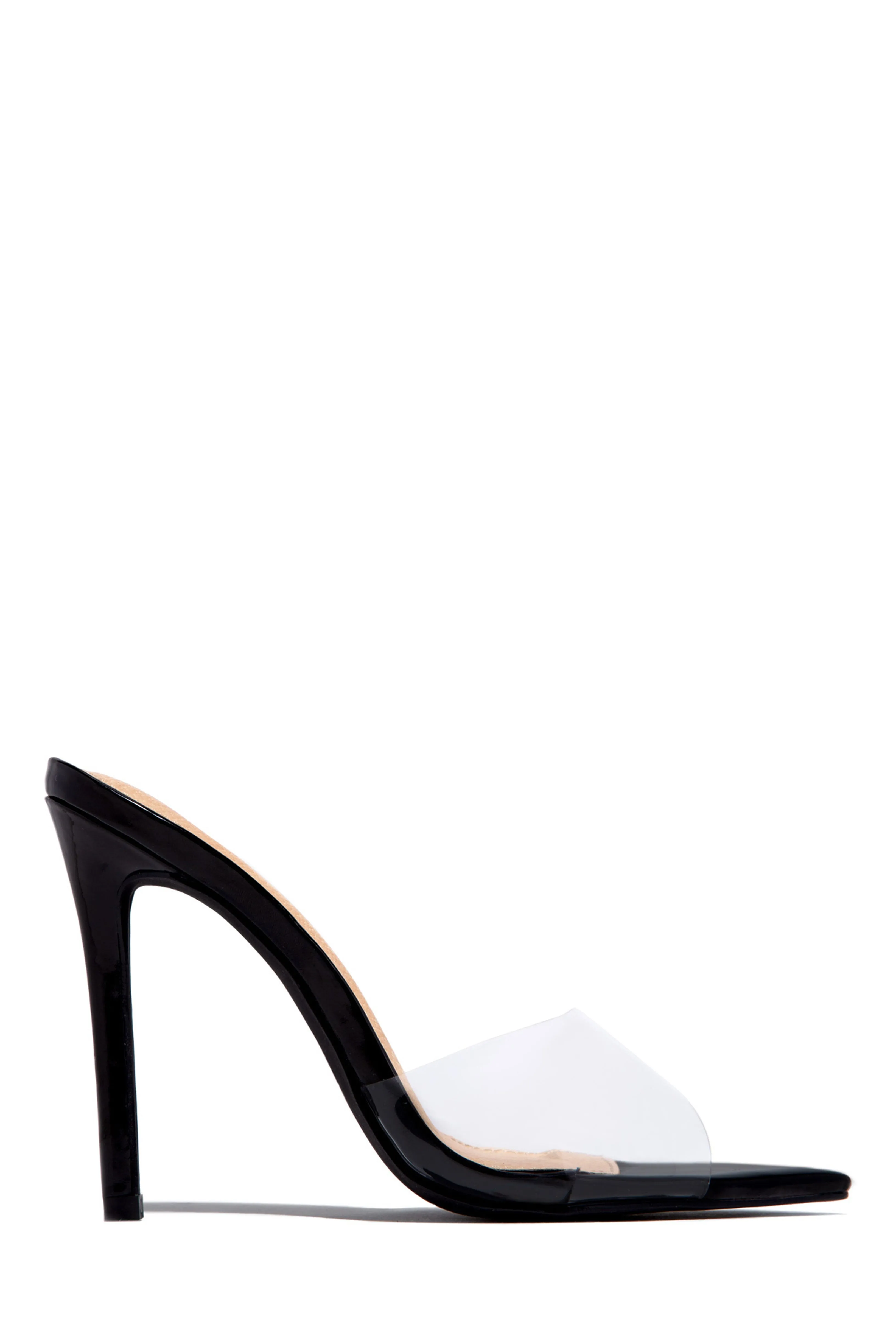 Beauty Blogger Clear Strap Heel Mules - White