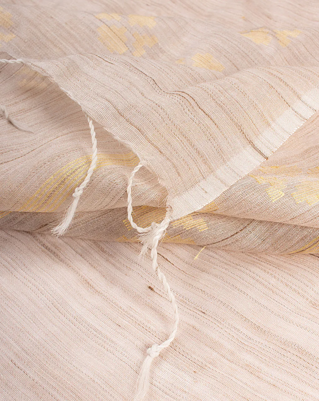 Beige Bhagalpuri Acrylic Viscose Dupatta