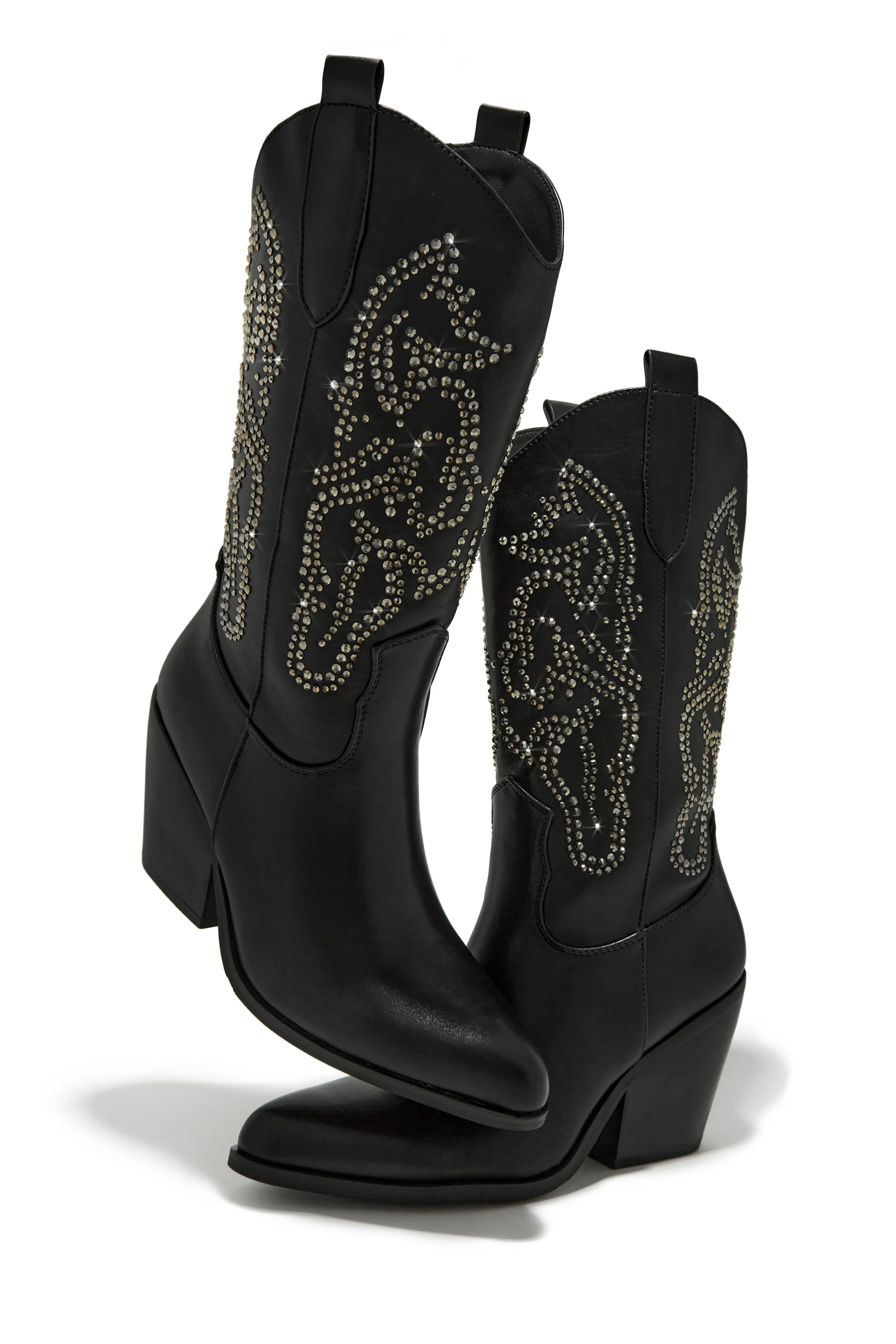 Best In The West Embellished Cowgirl Boots - Black