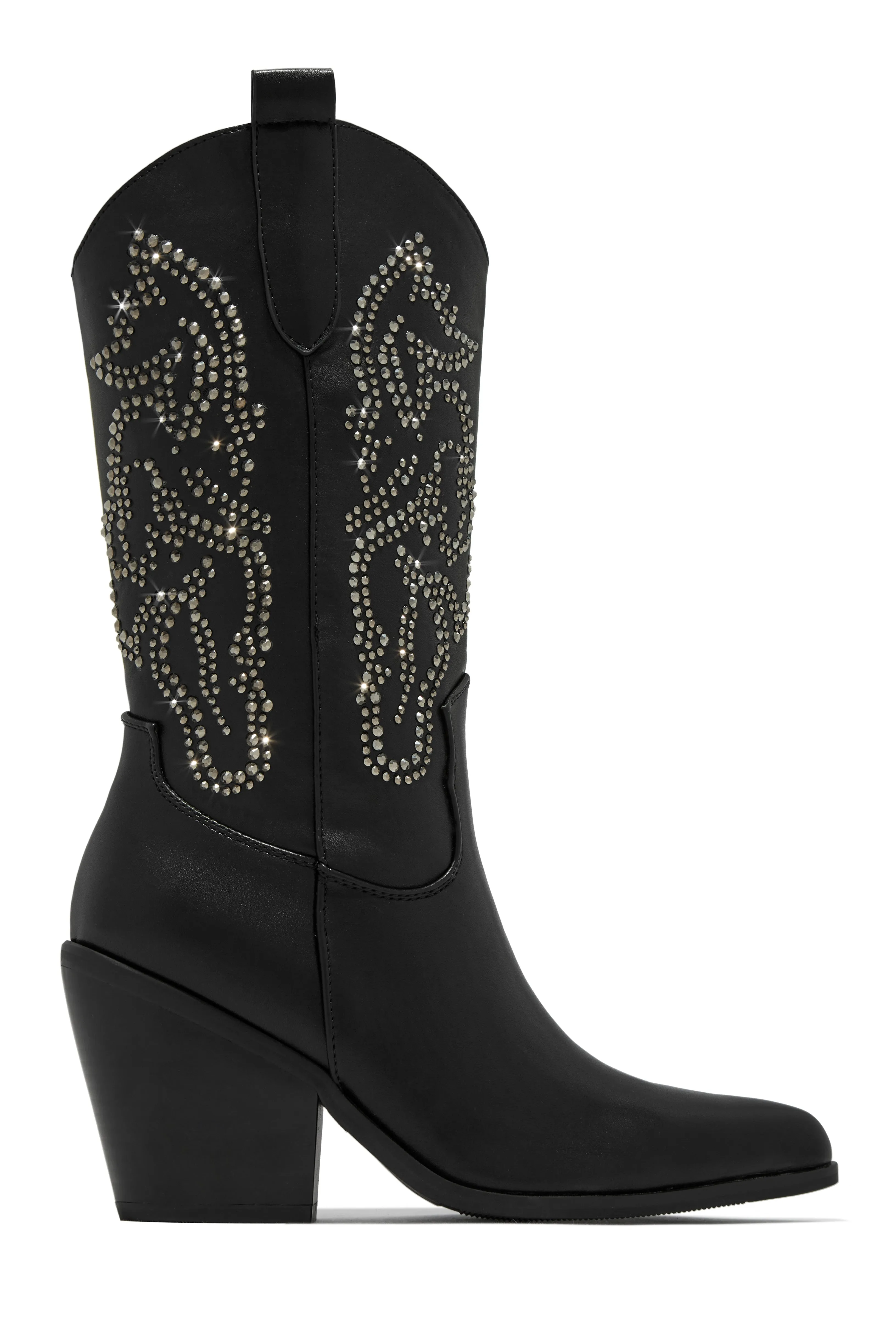 Best In The West Embellished Cowgirl Boots - Silver