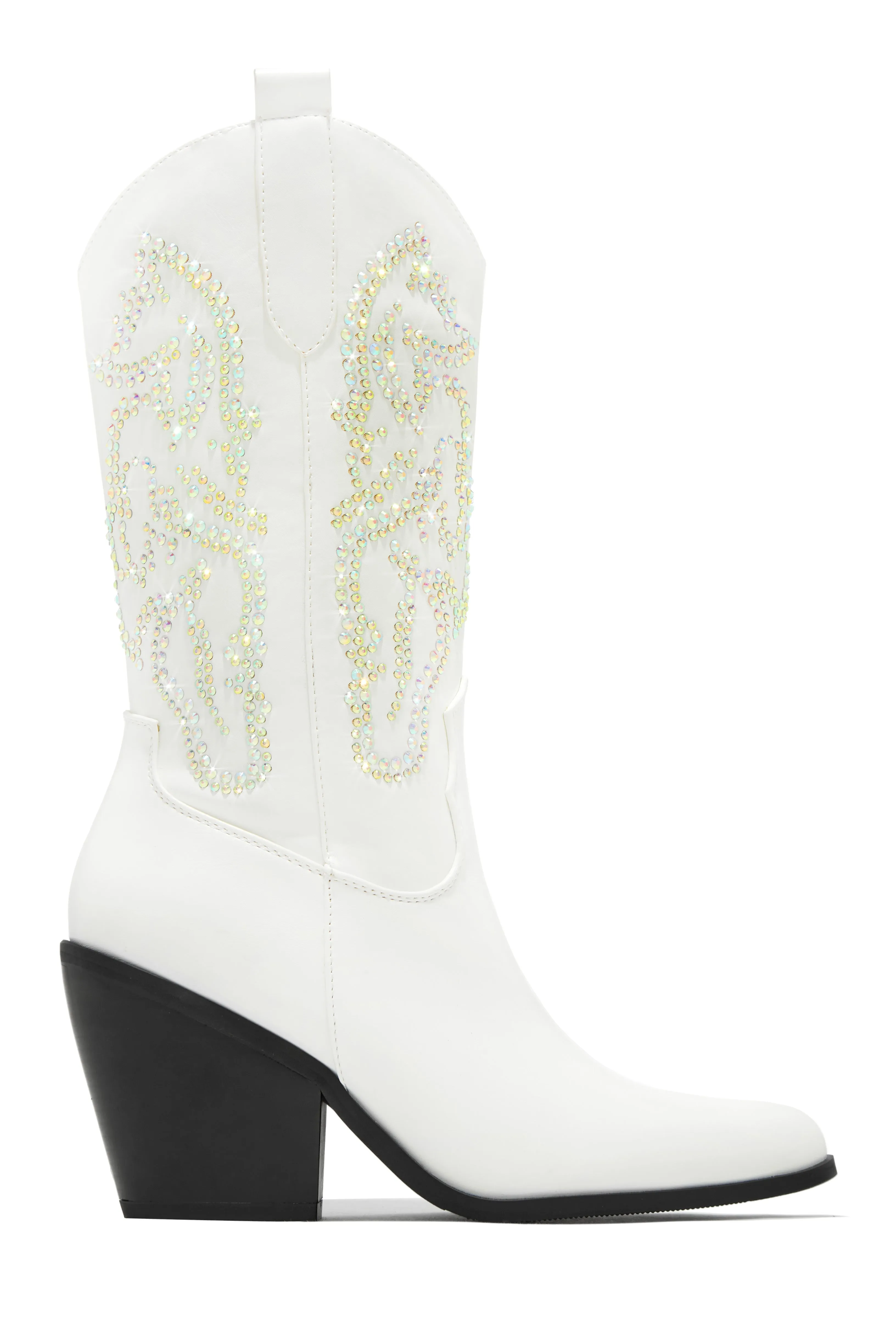 Best In The West Embellished Cowgirl Boots - Silver