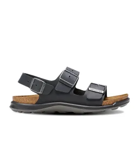Birkenstock Milano Cross Town Oiled Leather Black Womens Sandals
