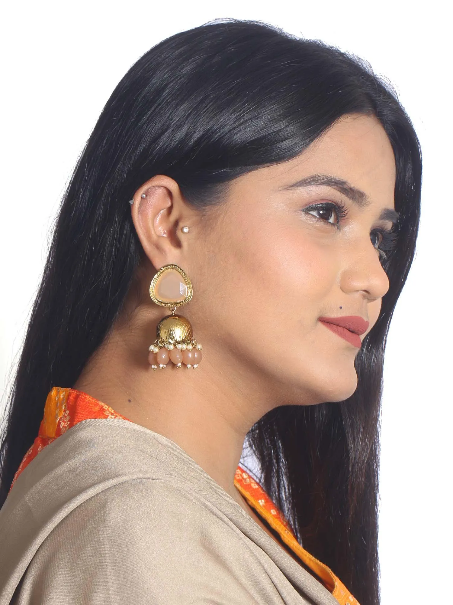 Brown Mini Shesha Jhumkis