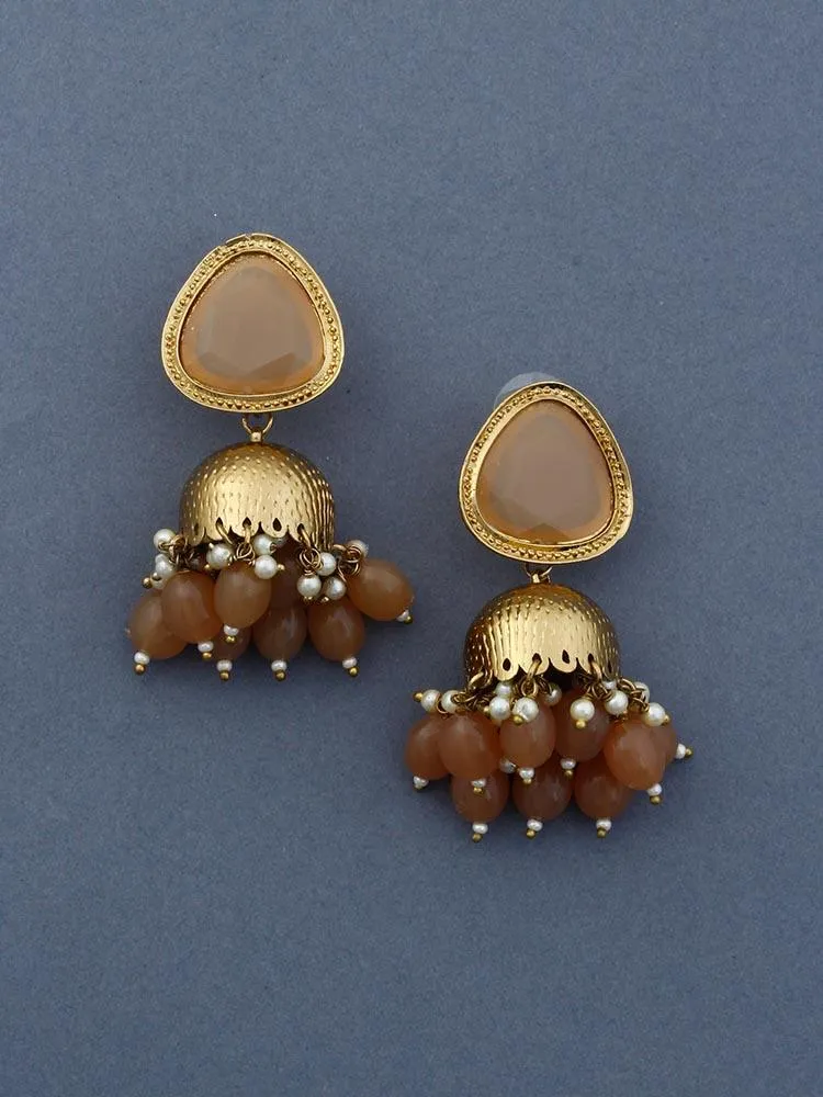 Brown Mini Shesha Jhumkis