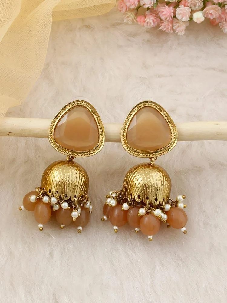 Brown Mini Shesha Jhumkis