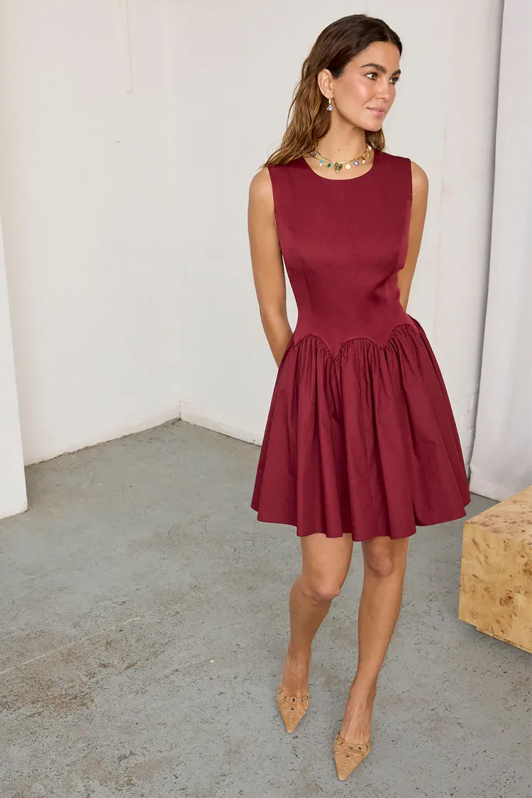 Burgundy Mini Monika Dress Petite