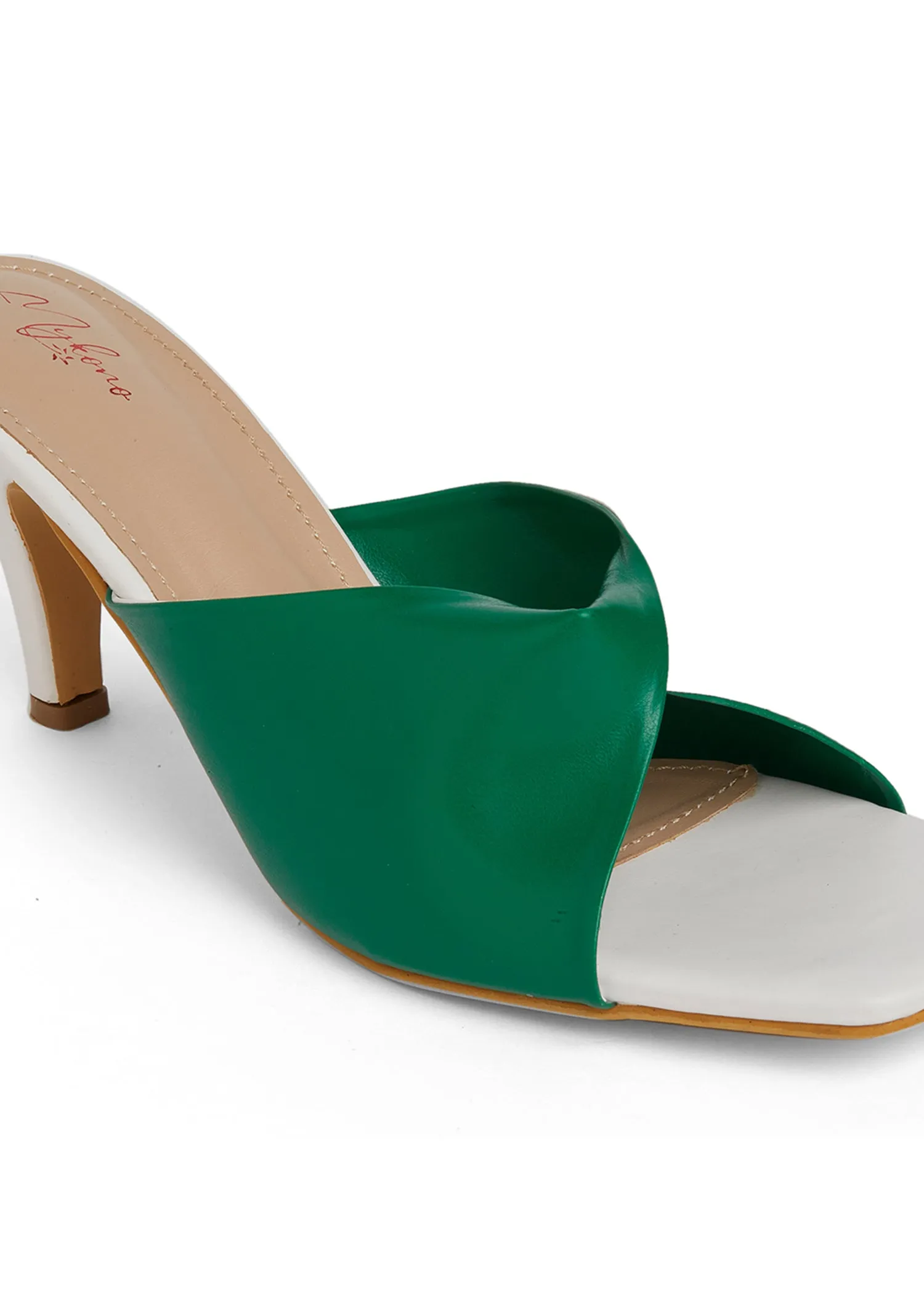 Camille Green & White Heels