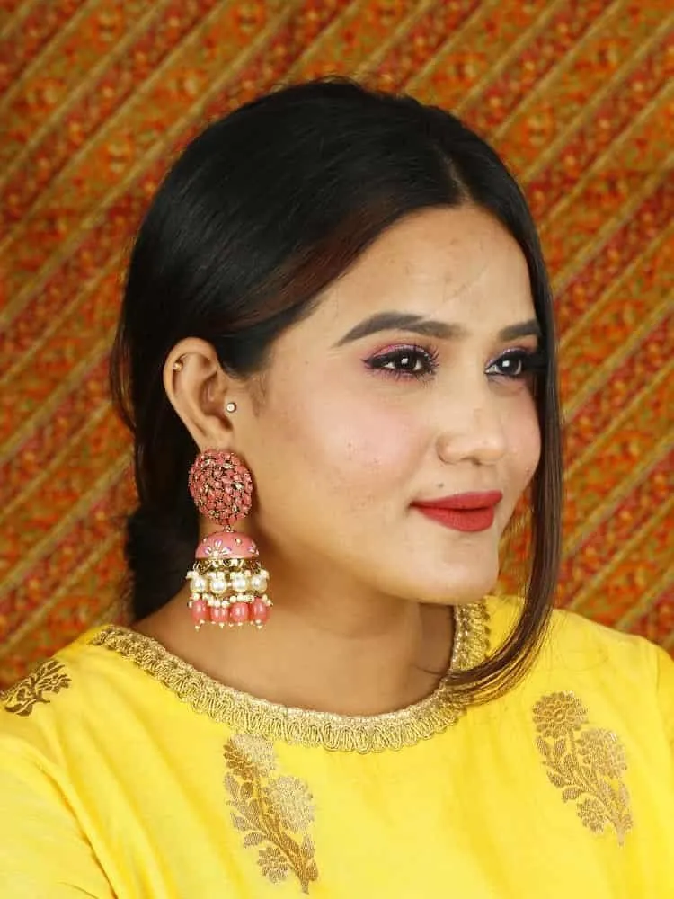 Coral Daliha Jhumkis