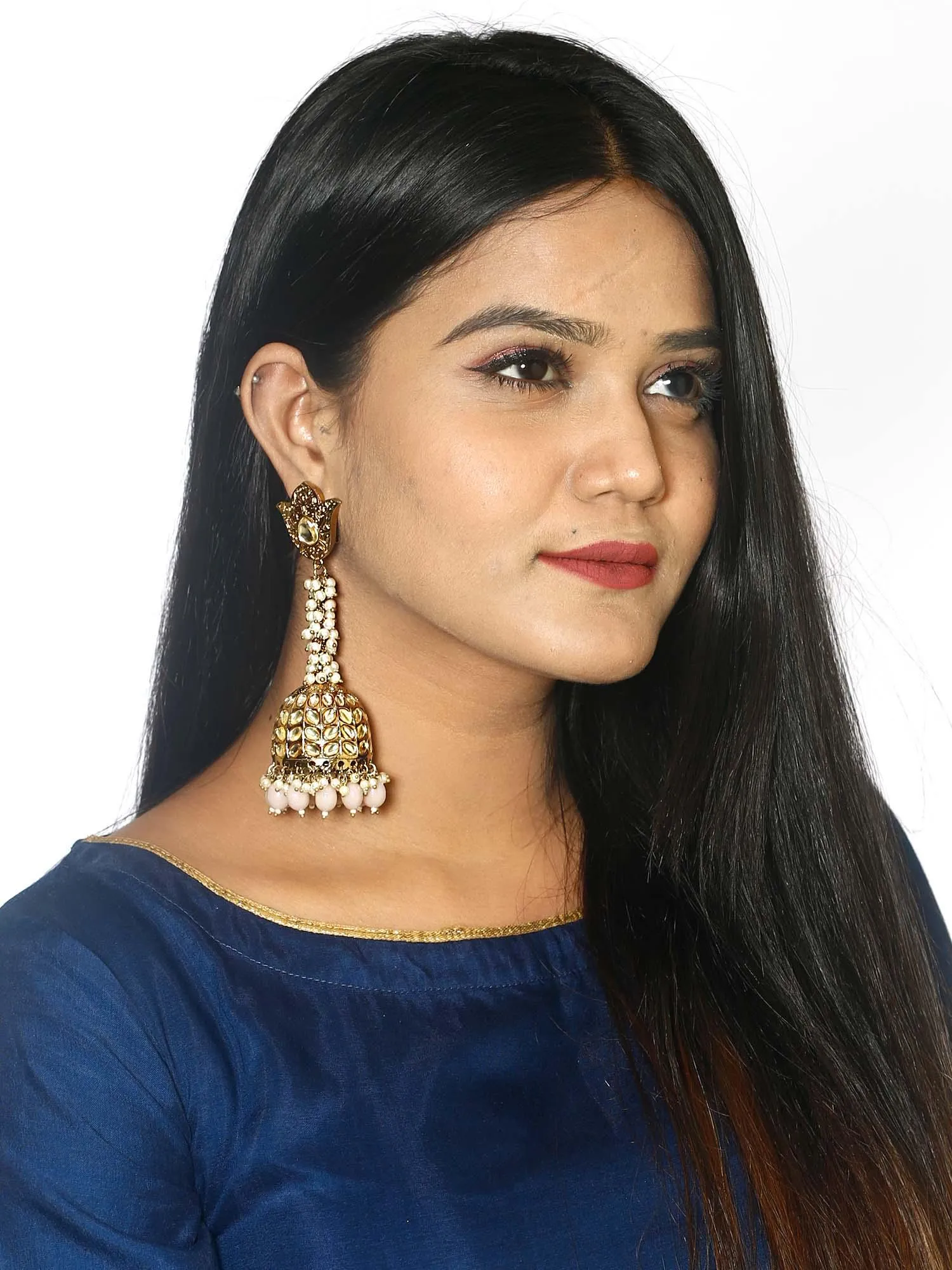 Crepe Rajkumari Jhumkis