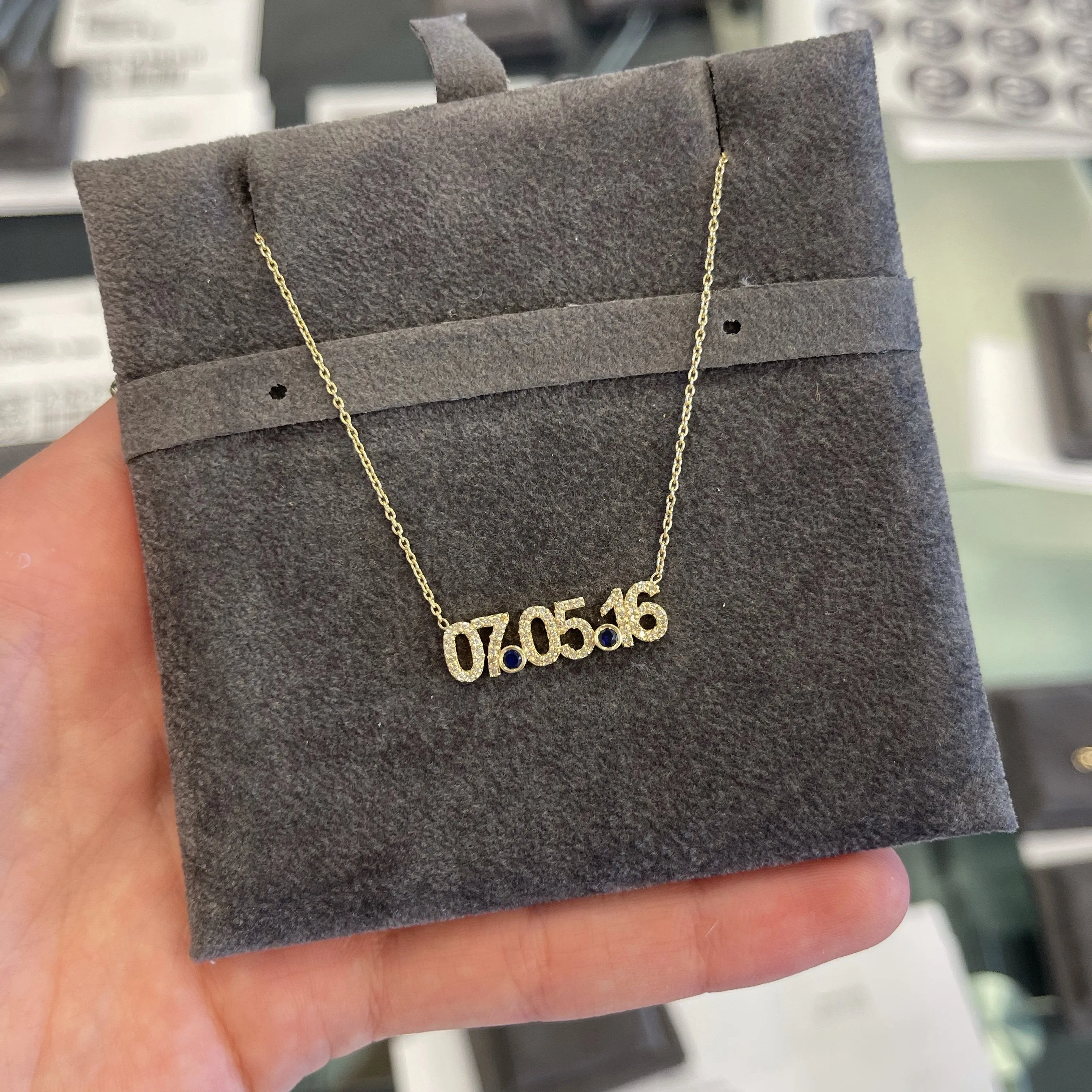 Custom Diamond Date Necklace