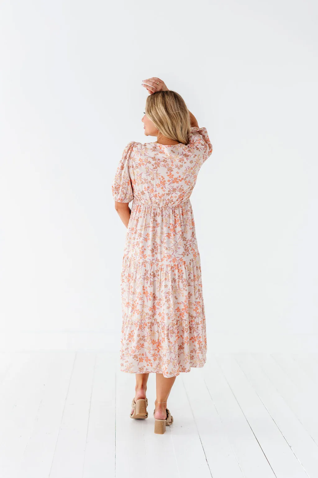 Fiona Floral Dress in Cream Multi