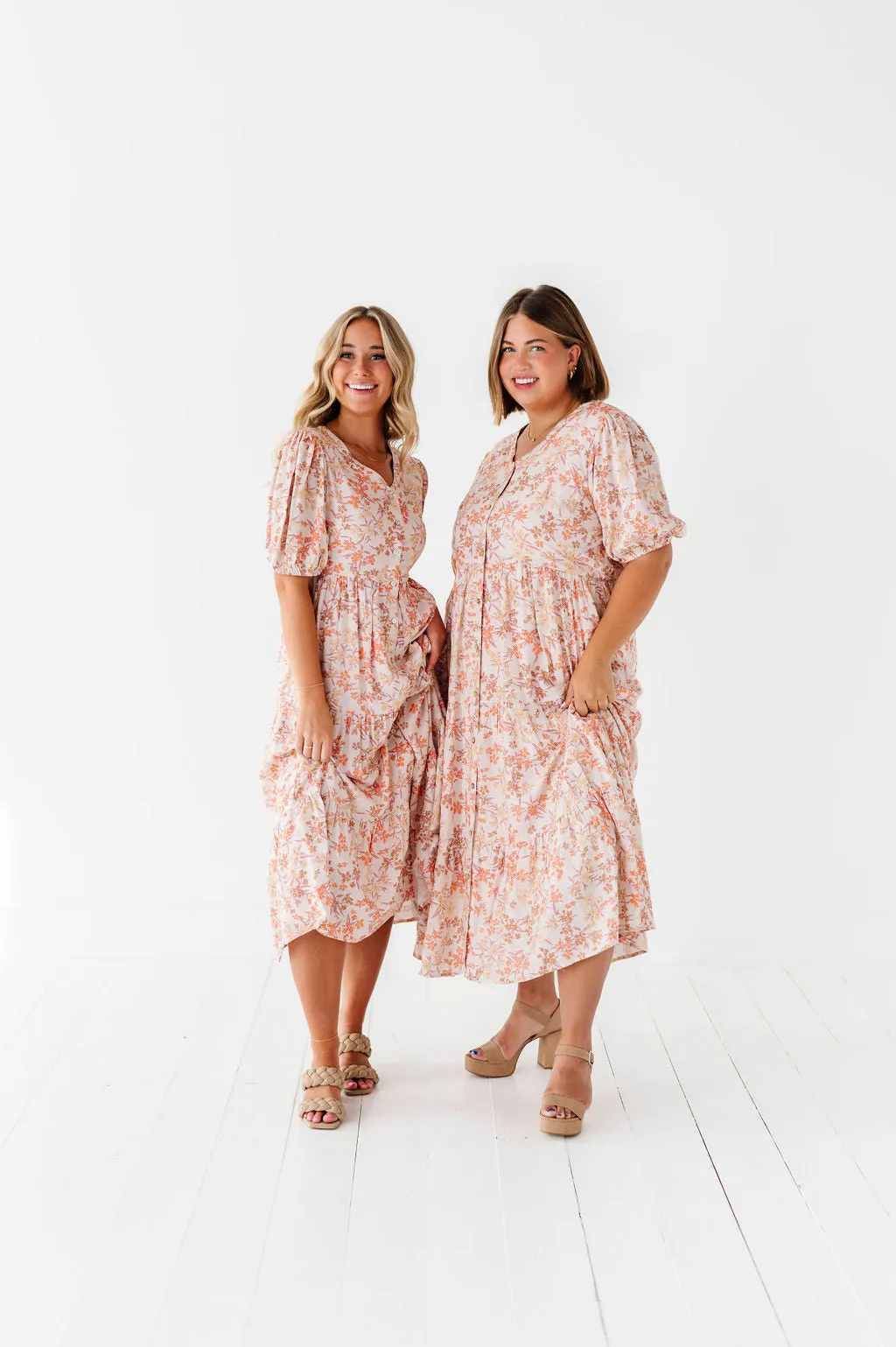 Fiona Floral Dress in Cream Multi