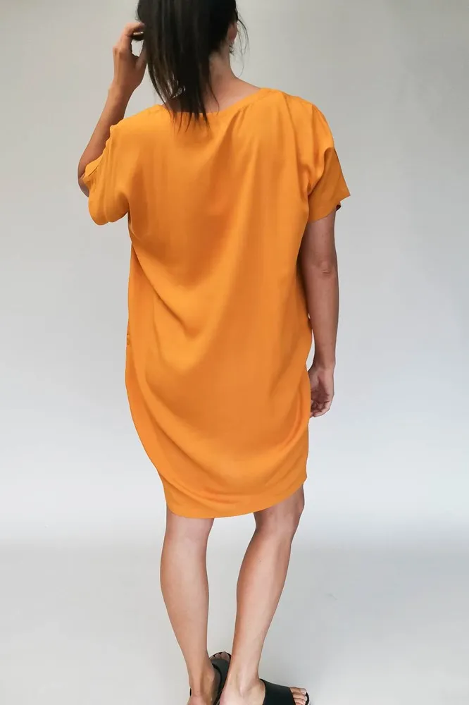 Freez Pocket Dress Mustard