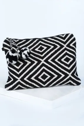 GEOMETRIC WOVEN CLUTCH