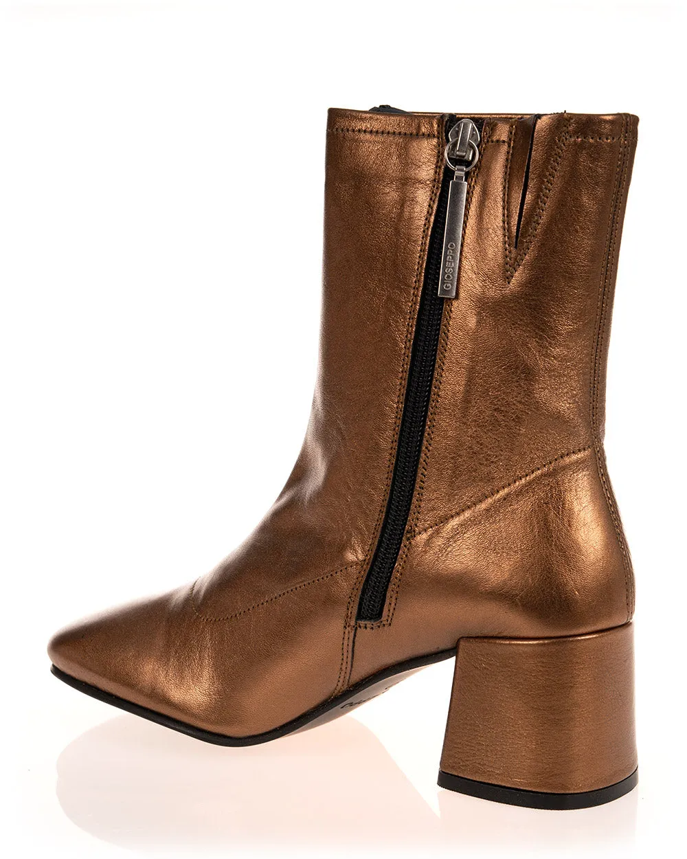 Gioseppo 70825 Evanton Bronze Leather Ankle Boot