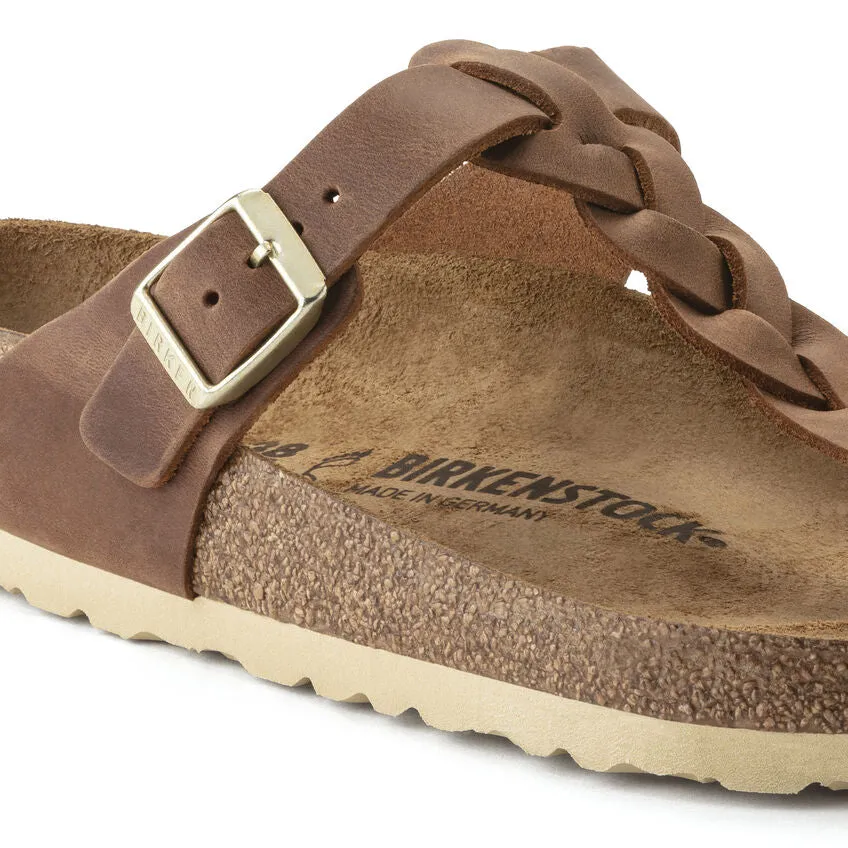 Gizeh Braided Oiled Leather in Cognac