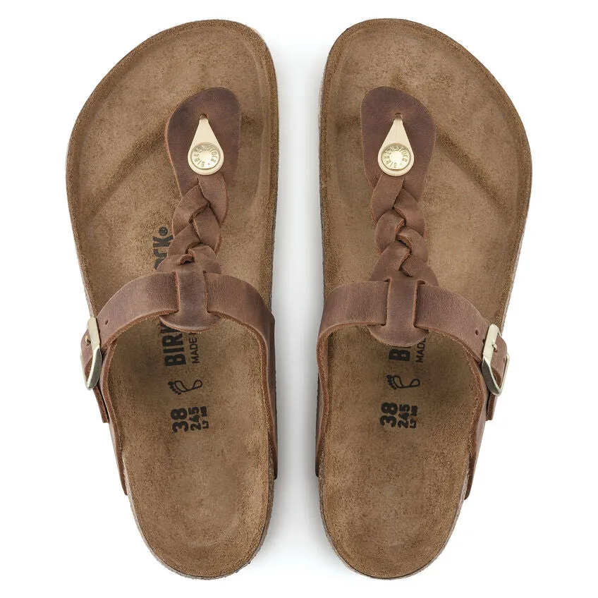 Gizeh Braided Oiled Leather in Cognac