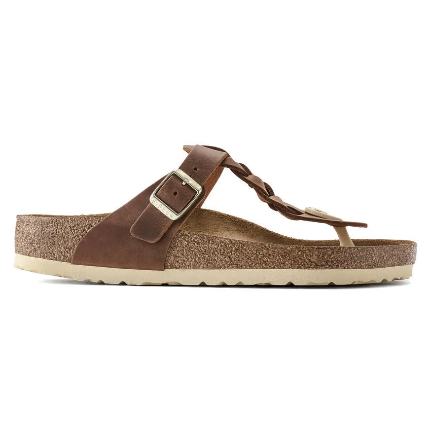 Gizeh Braided Oiled Leather in Cognac