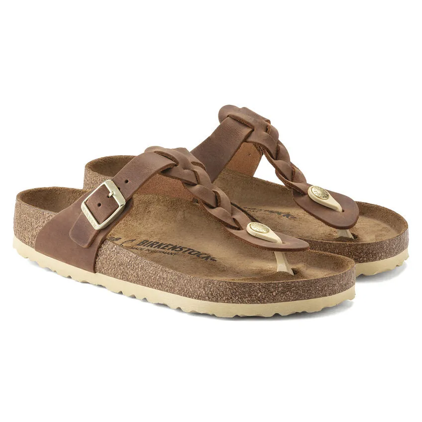 Gizeh Braided Oiled Leather in Cognac