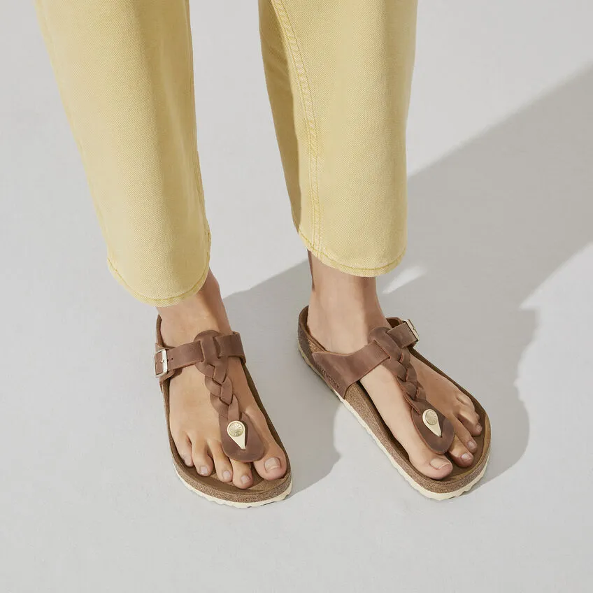 Gizeh Braided Oiled Leather in Cognac