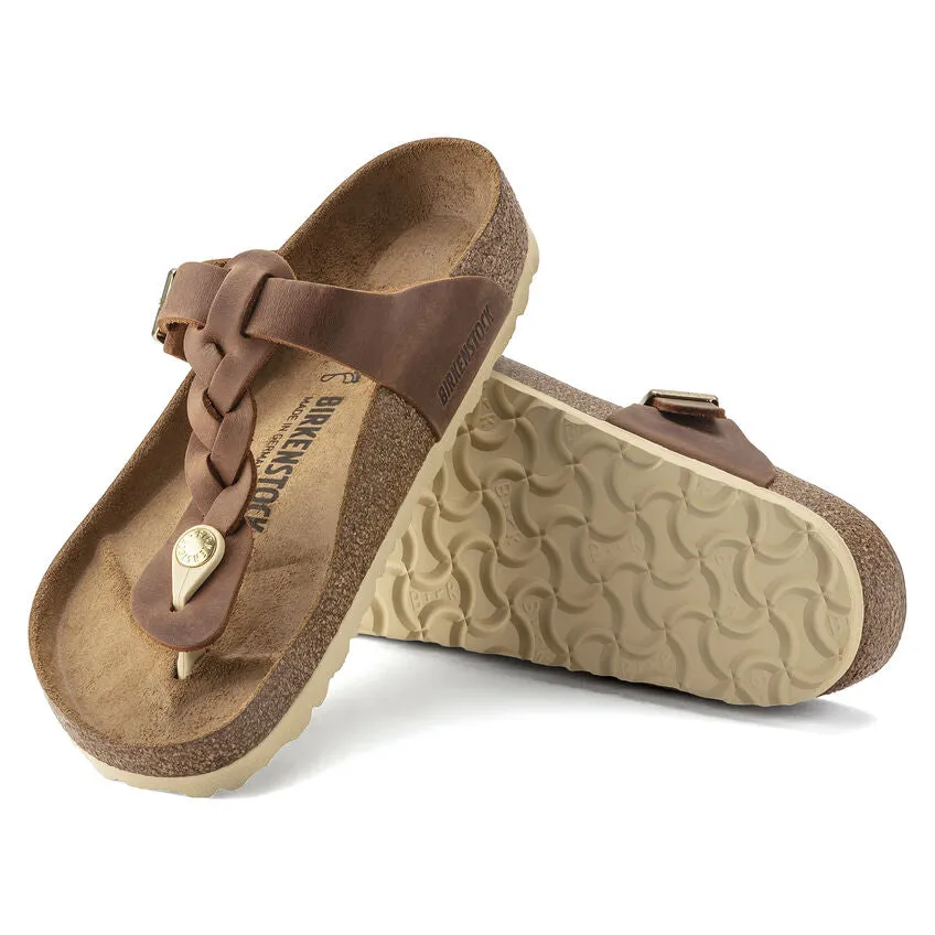 Gizeh Braided Oiled Leather in Cognac