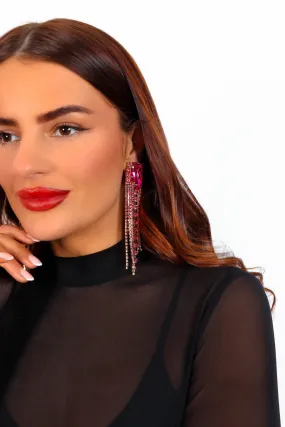 Got The Bling - Gold Pink Drop Earrings