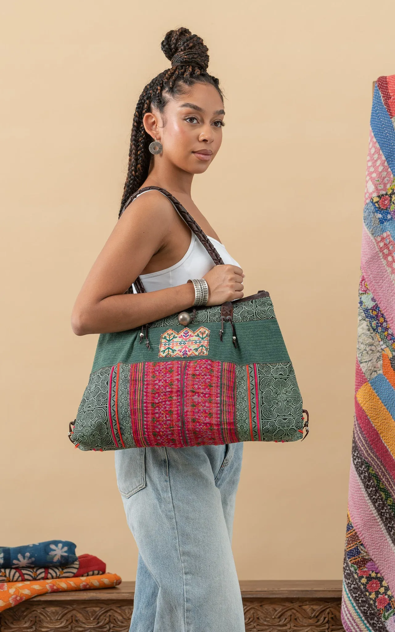 Hill Tribe Shoulder Bag, Green