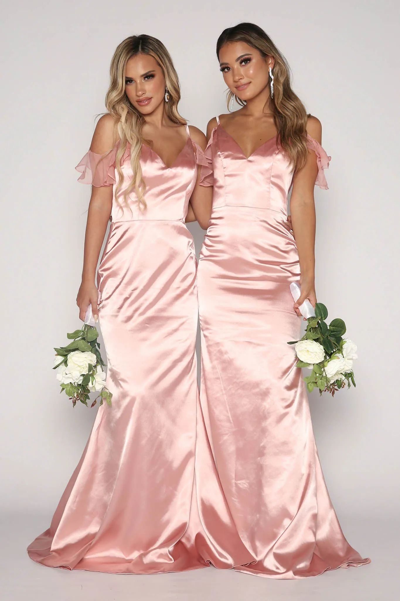 Malani Satin Maxi Dress - Blush Pink (XS - Clearance Sale)