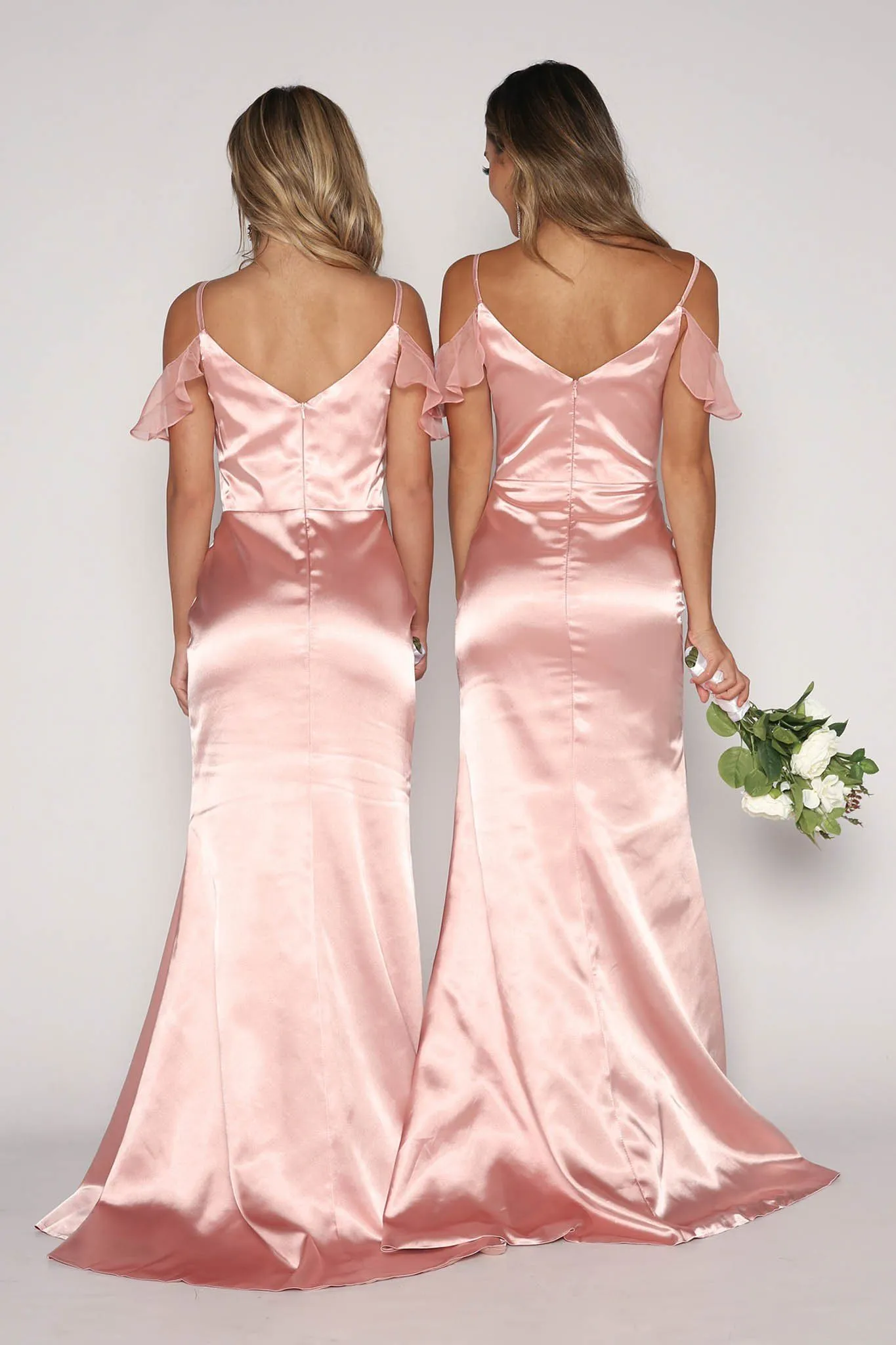 Malani Satin Maxi Dress - Blush Pink (XS - Clearance Sale)