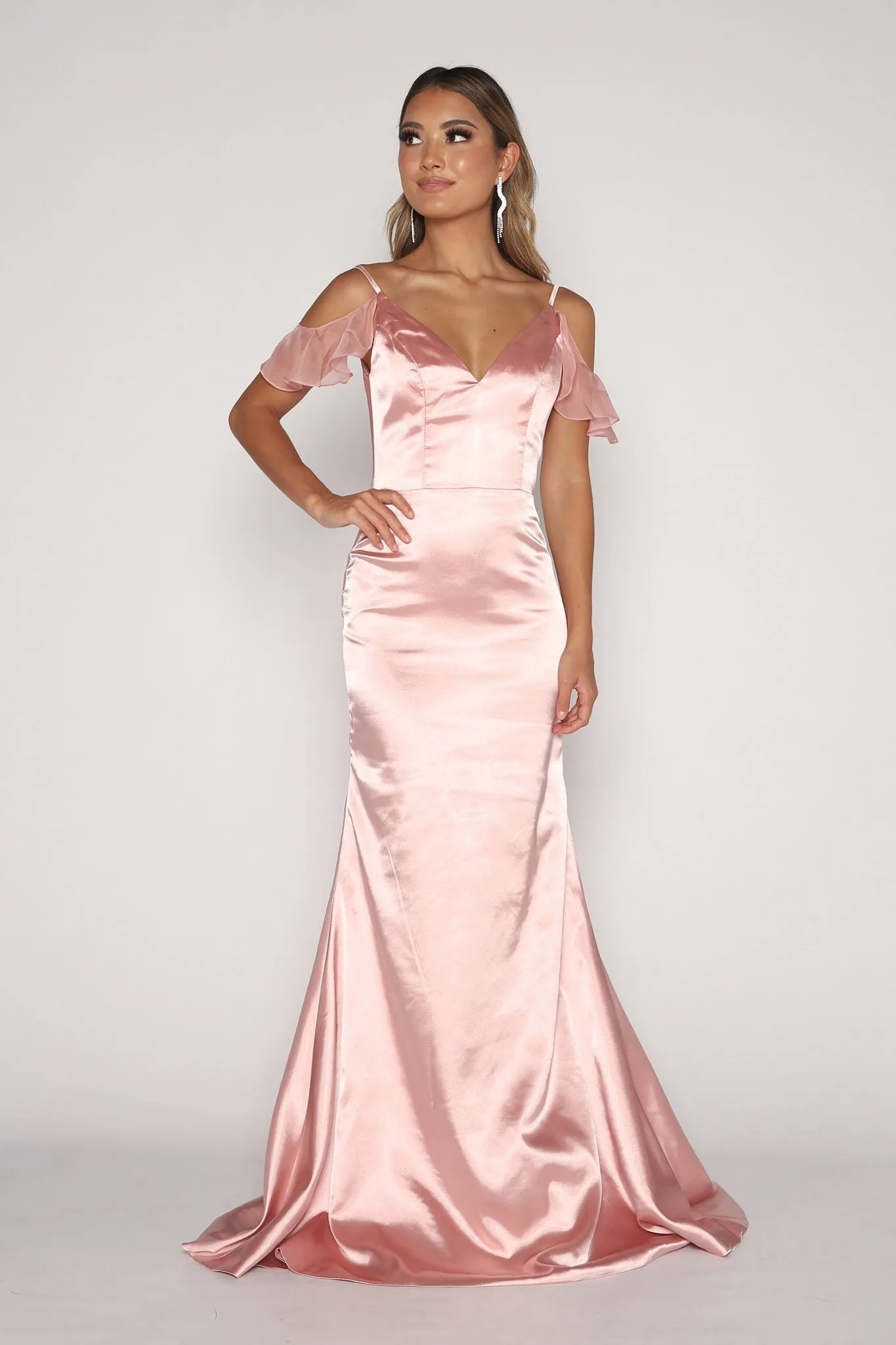 Malani Satin Maxi Dress - Blush Pink (XS - Clearance Sale)