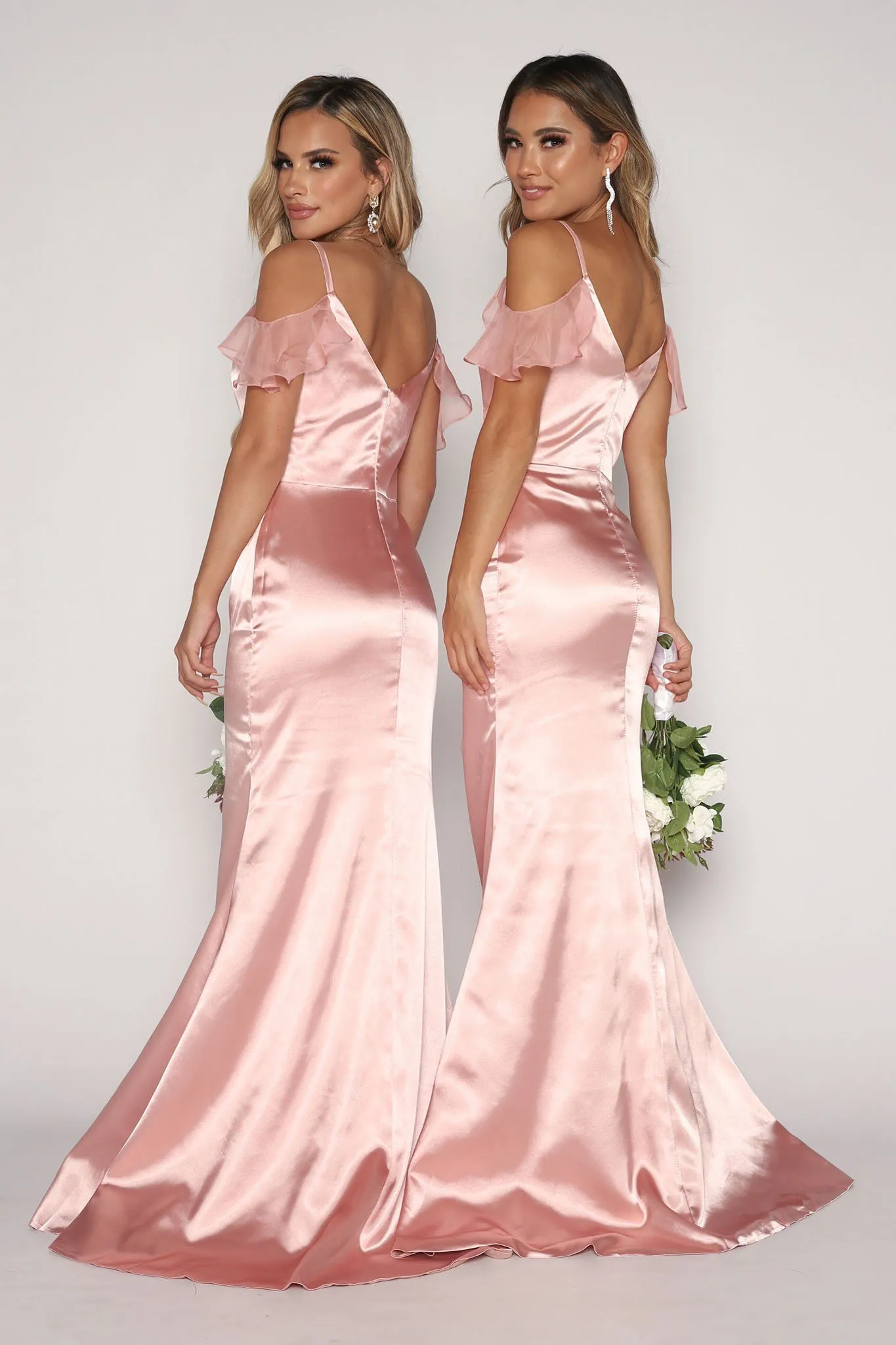 Malani Satin Maxi Dress - Blush Pink (XS - Clearance Sale)
