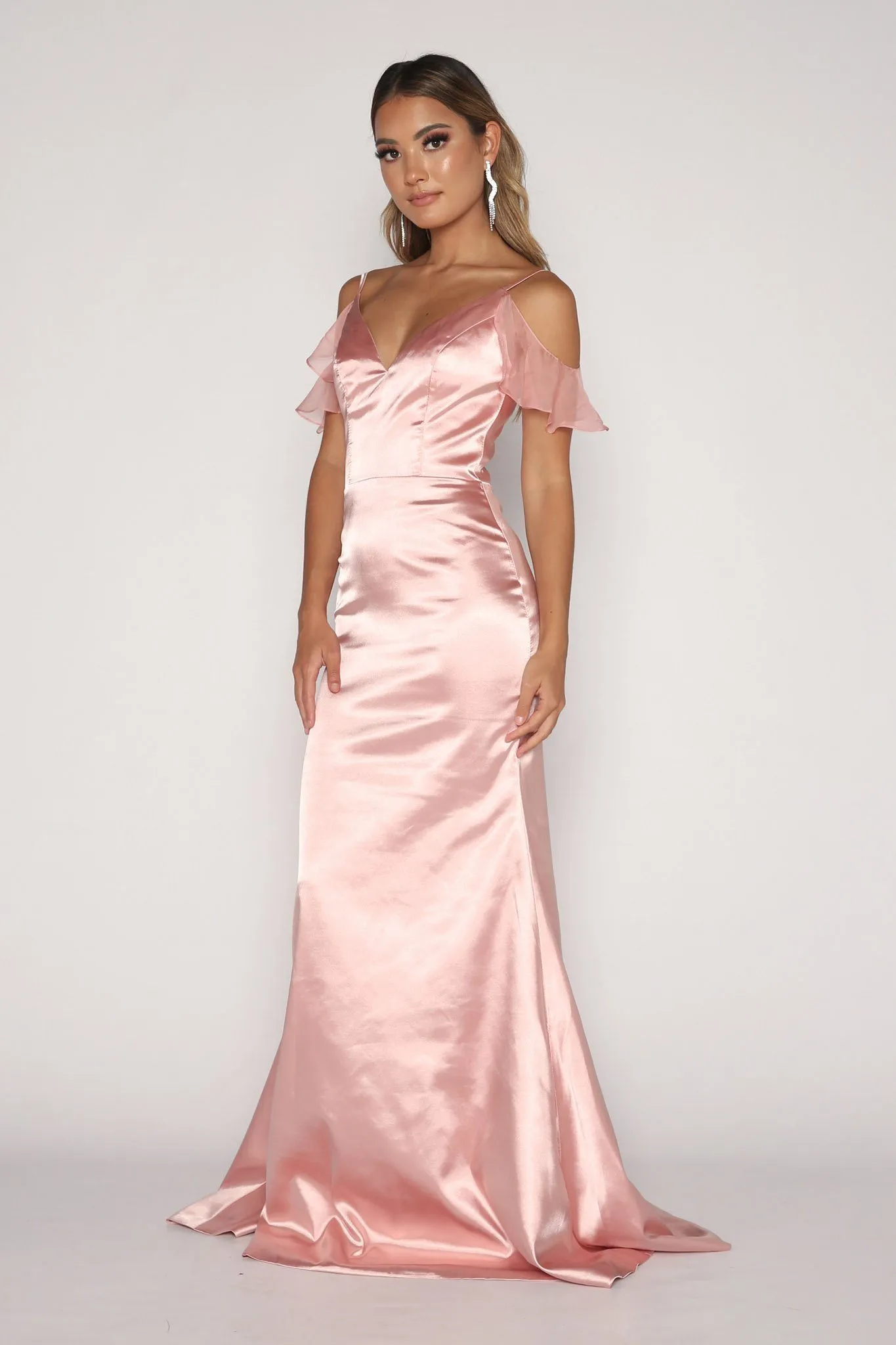 Malani Satin Maxi Dress - Blush Pink (XS - Clearance Sale)