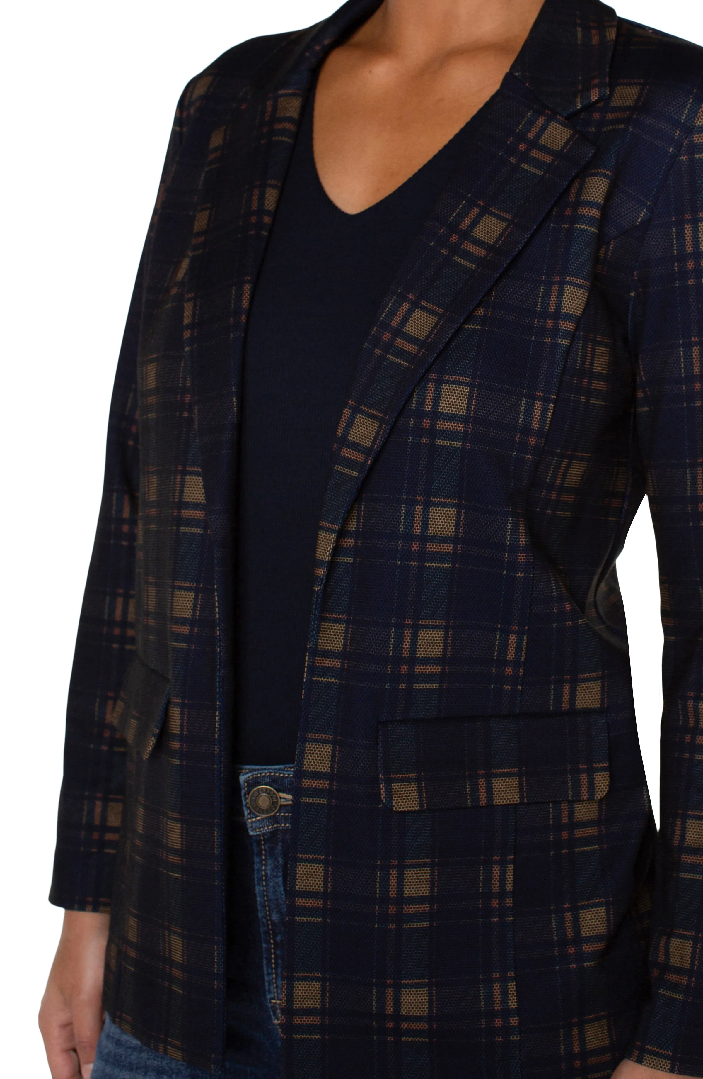 PETITE BOYFRIEND BLAZER WITH PRINCESS DART PATTERN KNIT