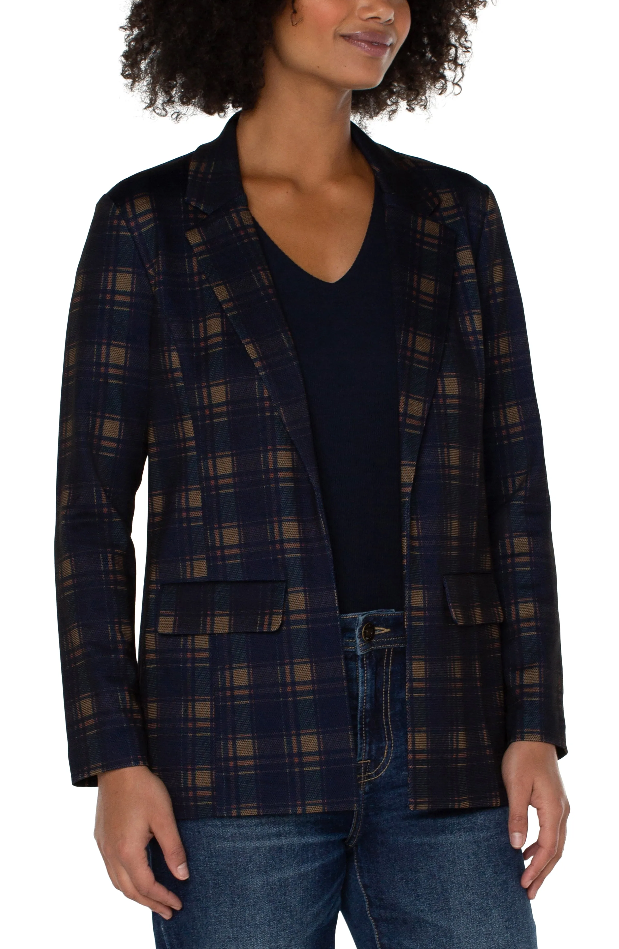 PETITE BOYFRIEND BLAZER WITH PRINCESS DART PATTERN KNIT