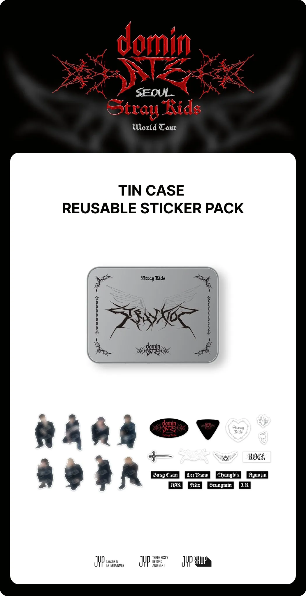 (PRE-ORDER) Stray Kids - [dominATE SEOUL] OFFICIAL MD TIN CASE REUSABLE STICKER PACK