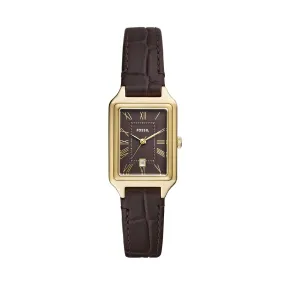 Raquel Three-Hand Date Brown Croco LiteHide™ Leather Watch
